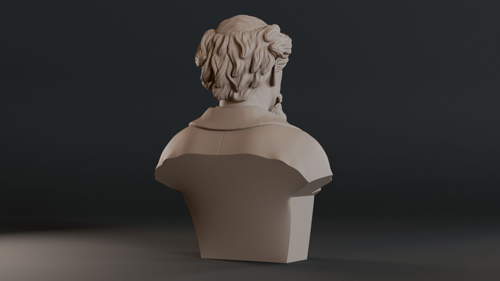 Charles Dickens Bust Sculpture 3D print model_6