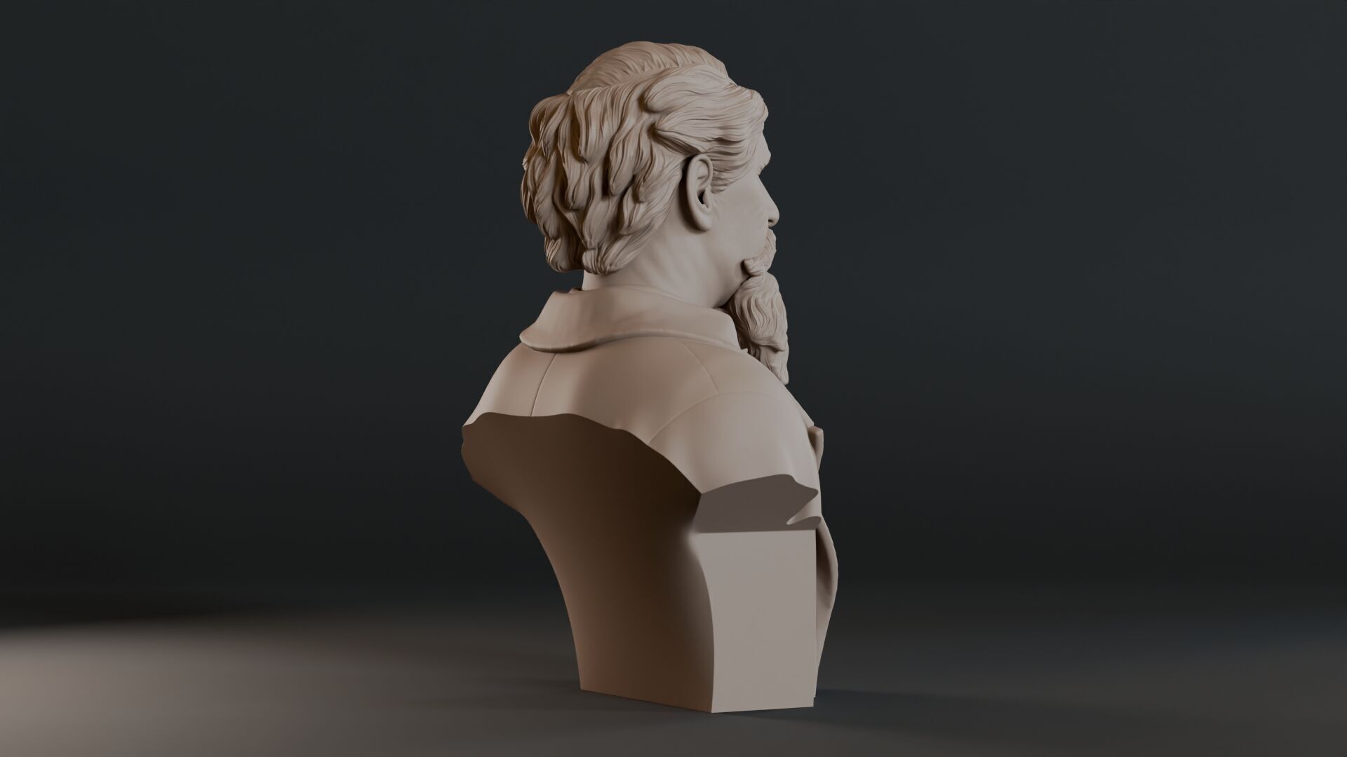 Charles Dickens Bust Sculpture 3D print model_5