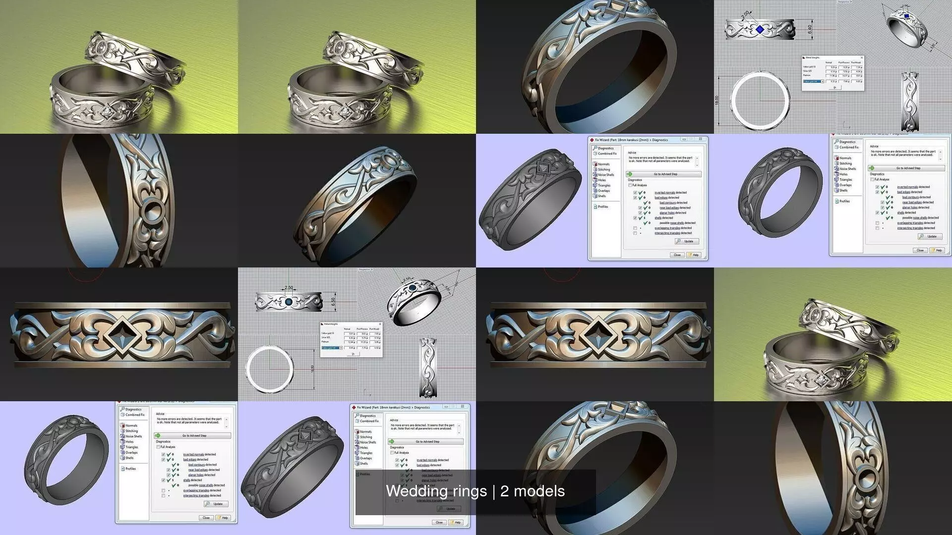 Wedding rings 3D Model Collection_0