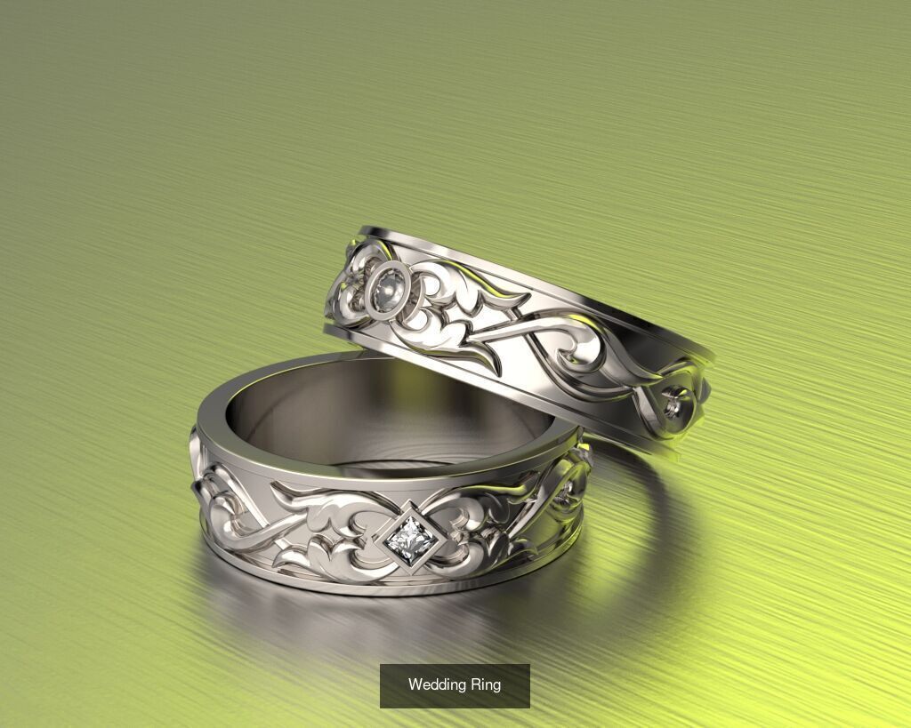 Wedding rings 3D Model Collection_2