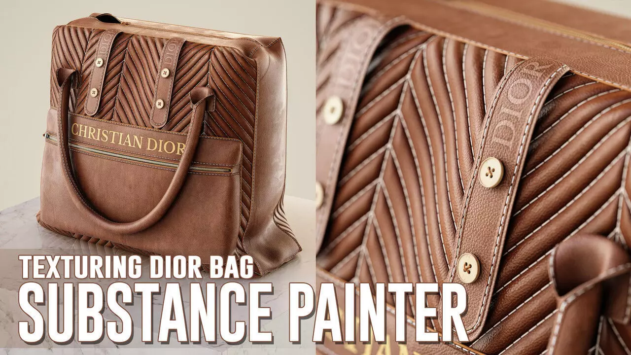 Texturing Dior Bag - Tutorial in English Narration Texture