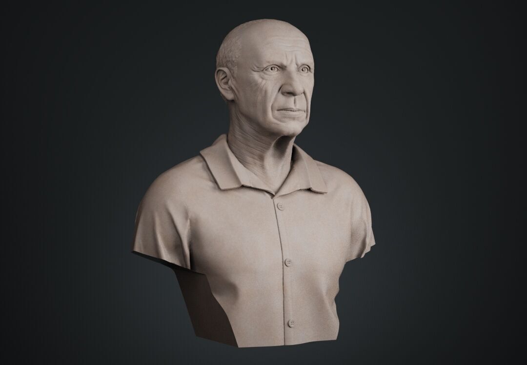 Pablo Picasso Bust Sculpture 3D print model_2