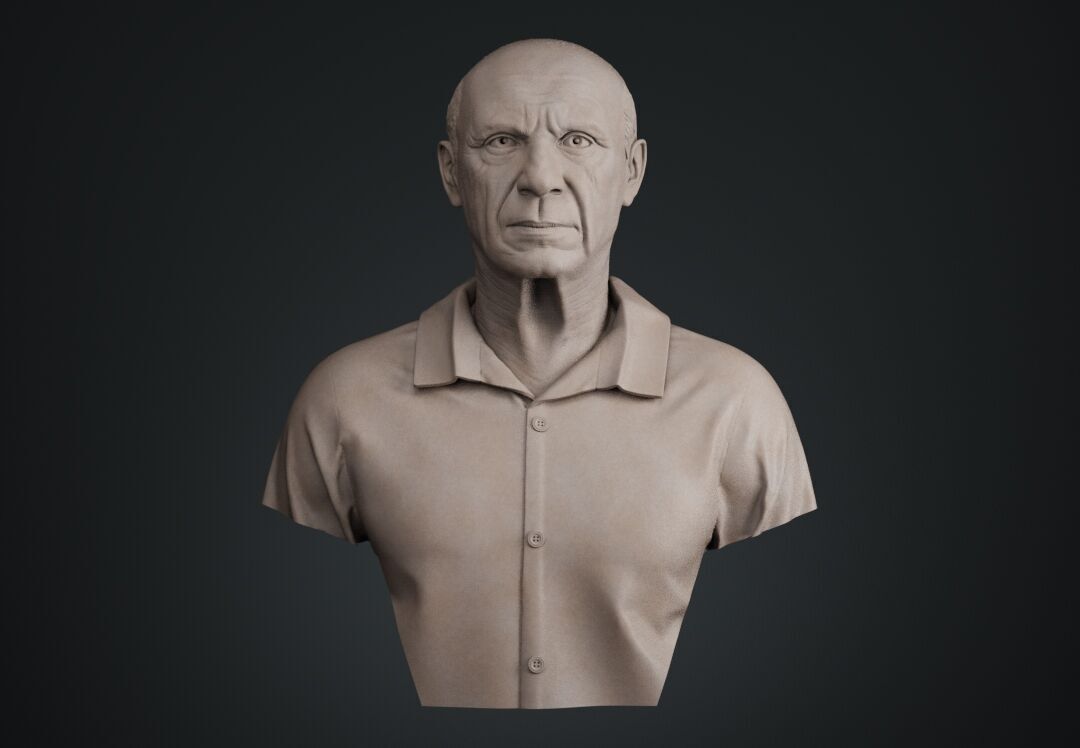 Pablo Picasso Bust Sculpture 3D print model_1