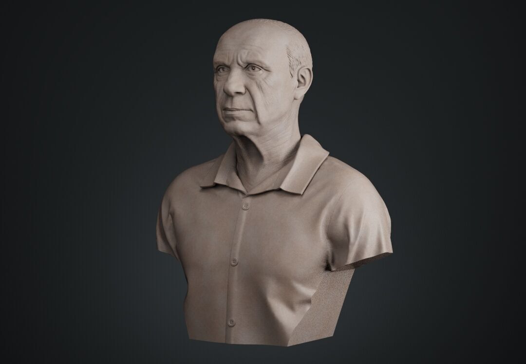 Pablo Picasso Bust Sculpture 3D print model_12