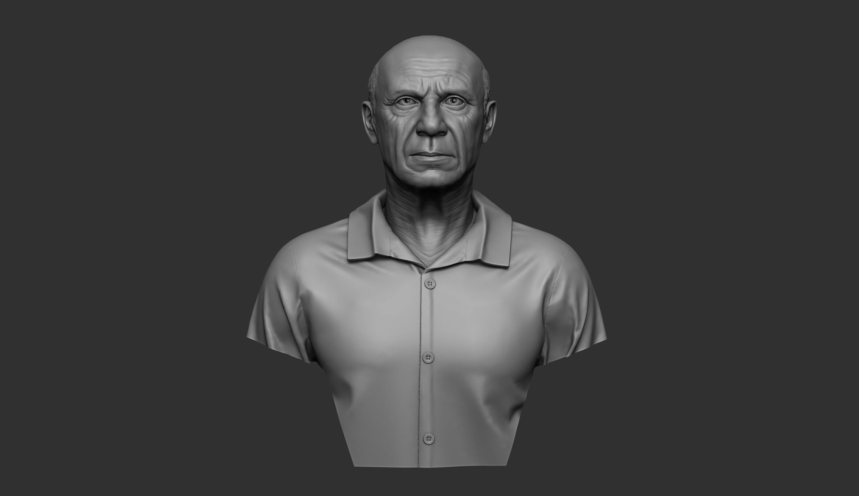 Pablo Picasso Bust Sculpture 3D print model_13