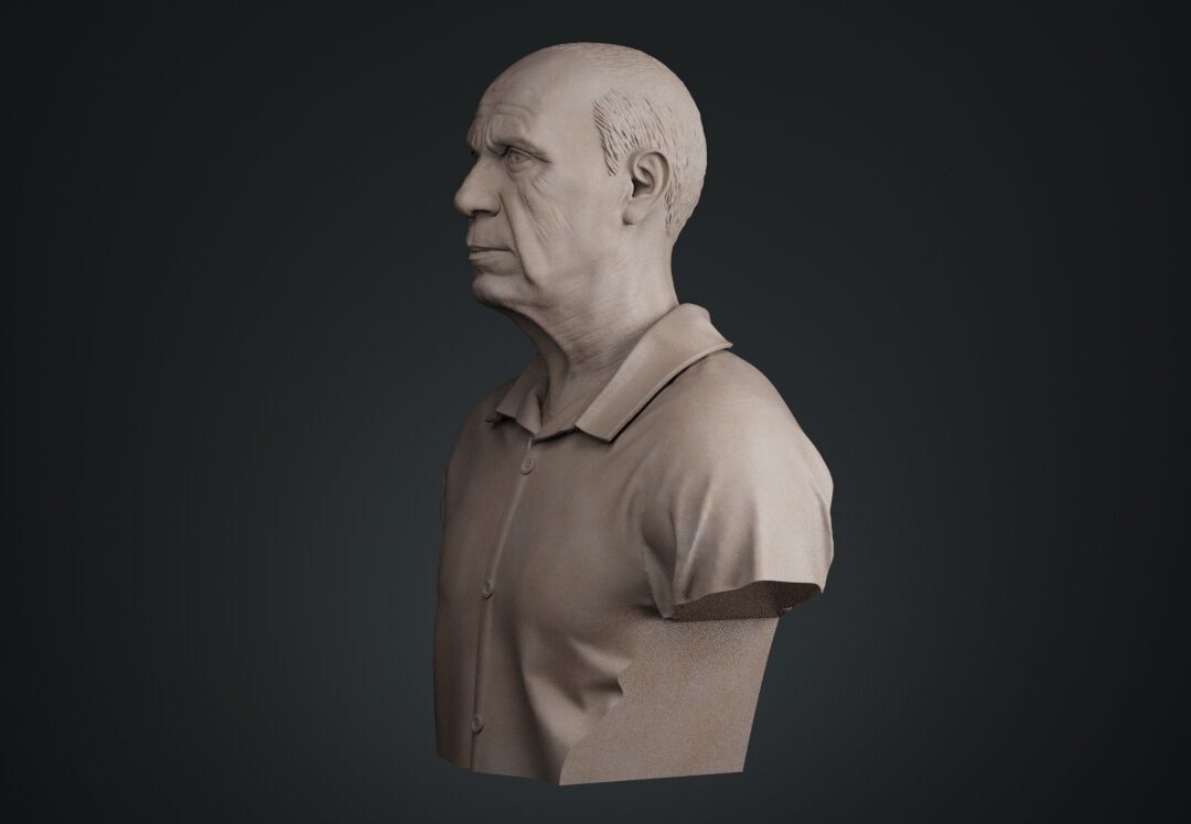 Pablo Picasso Bust Sculpture 3D print model_11