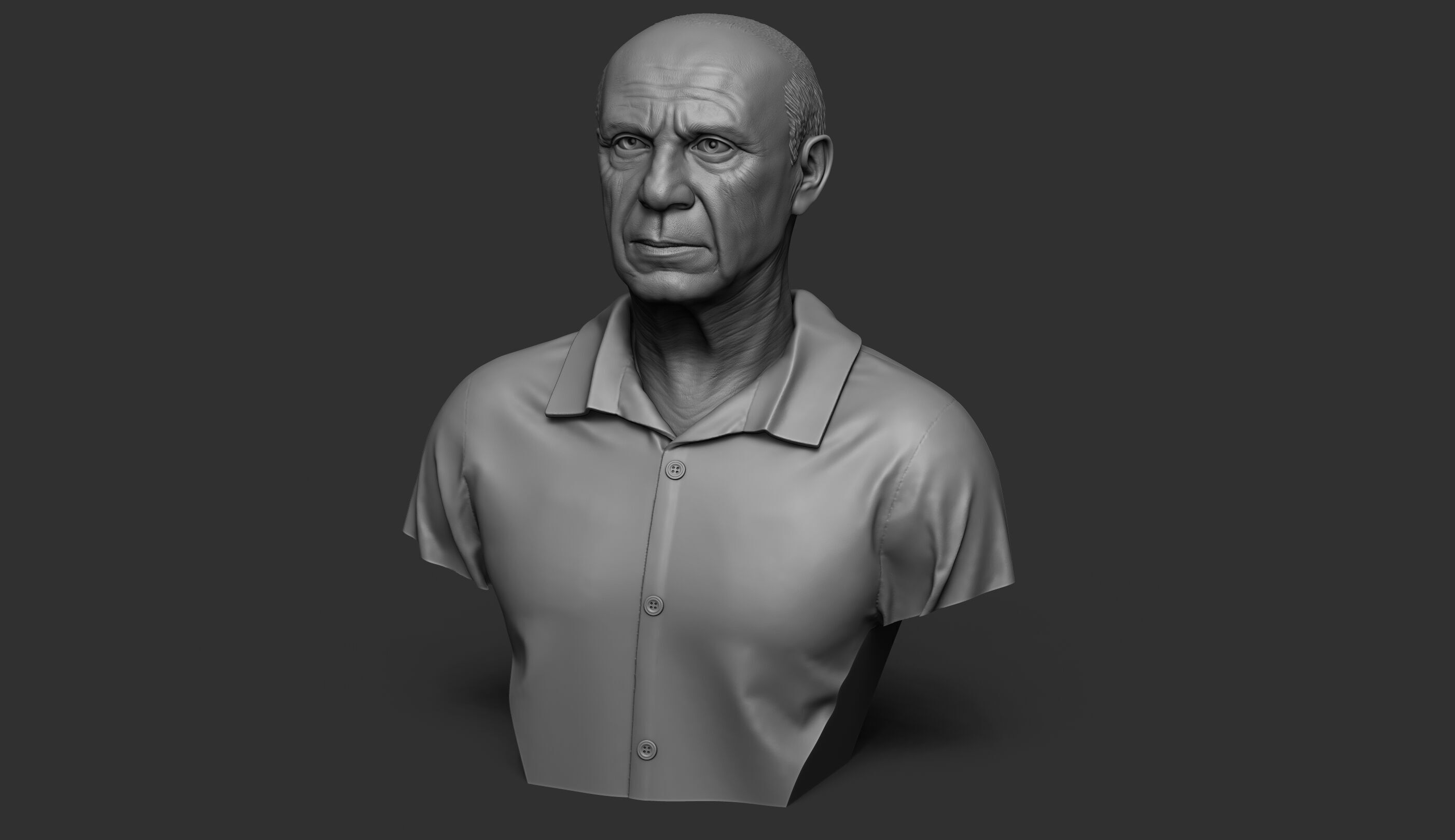 Pablo Picasso Bust Sculpture 3D print model_15