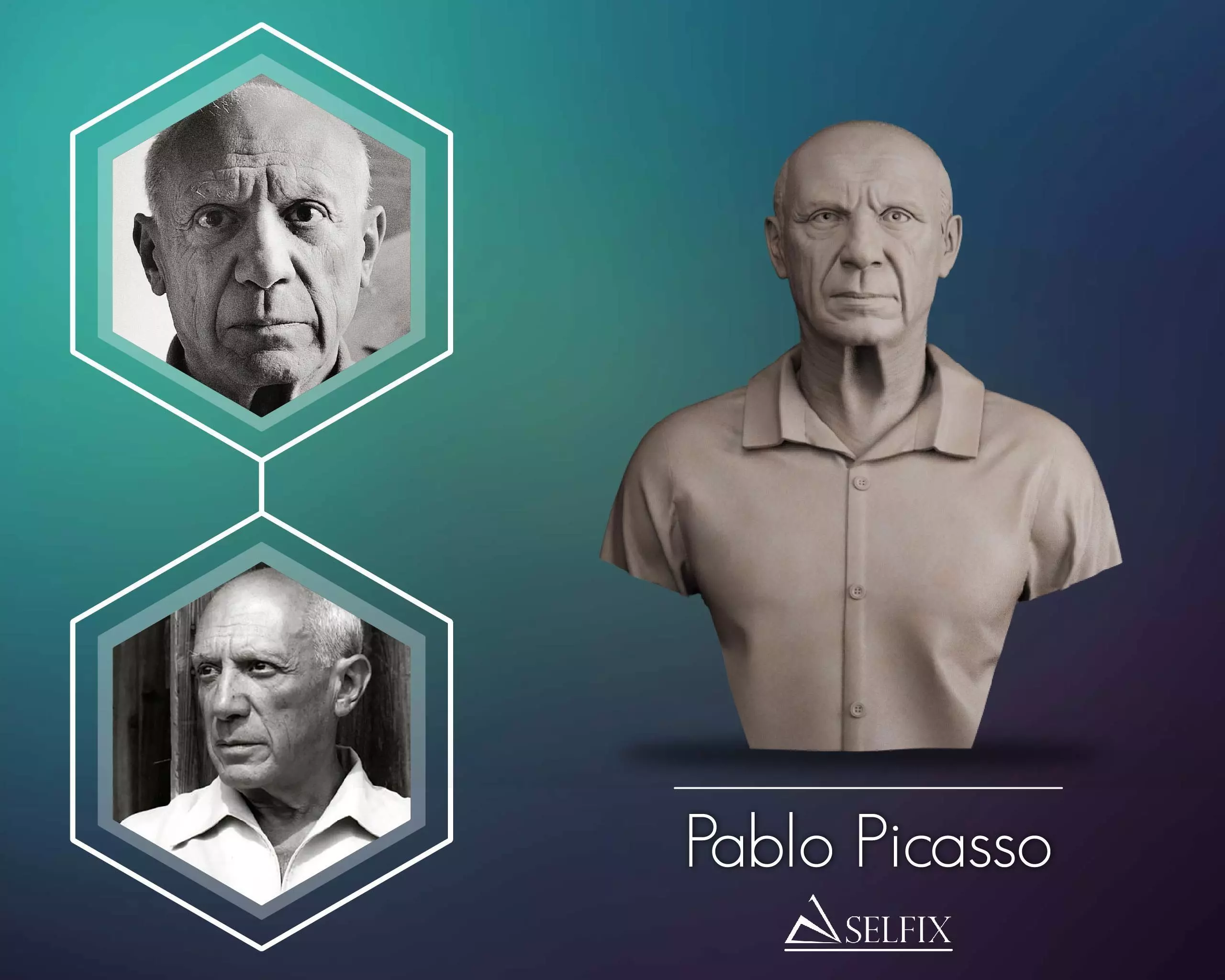 Pablo Picasso Bust Sculpture 3D print model_0