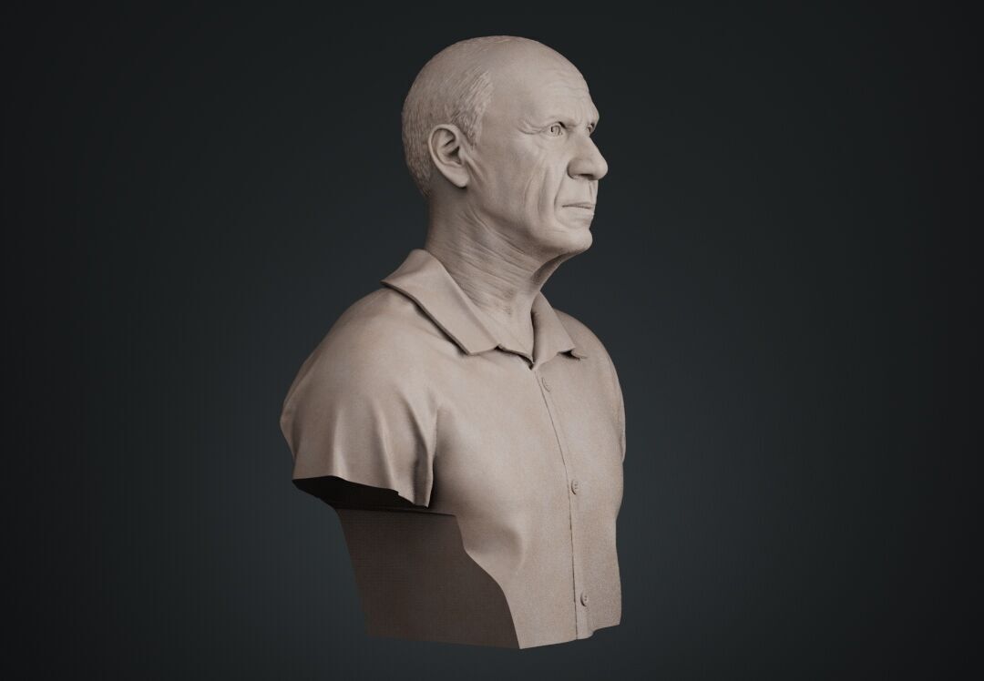 Pablo Picasso Bust Sculpture 3D print model_3