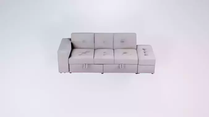 Low Poly Large Corner Sofa - Modern Sectional Static Model