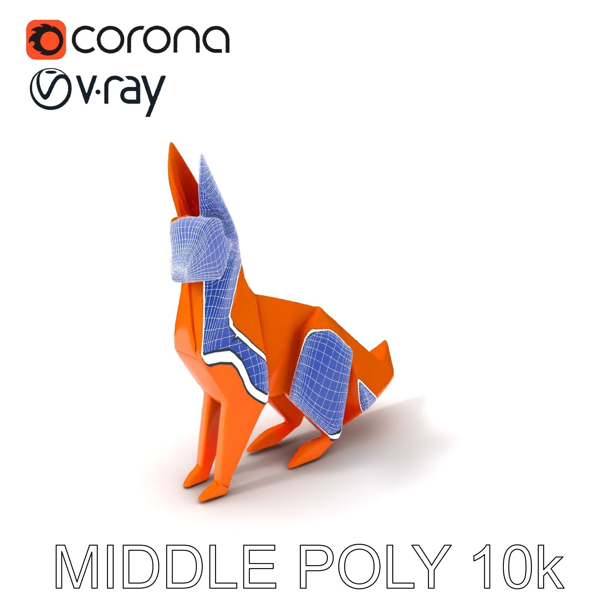 Origami Fox D Model Pack Low-poly 3D model_20