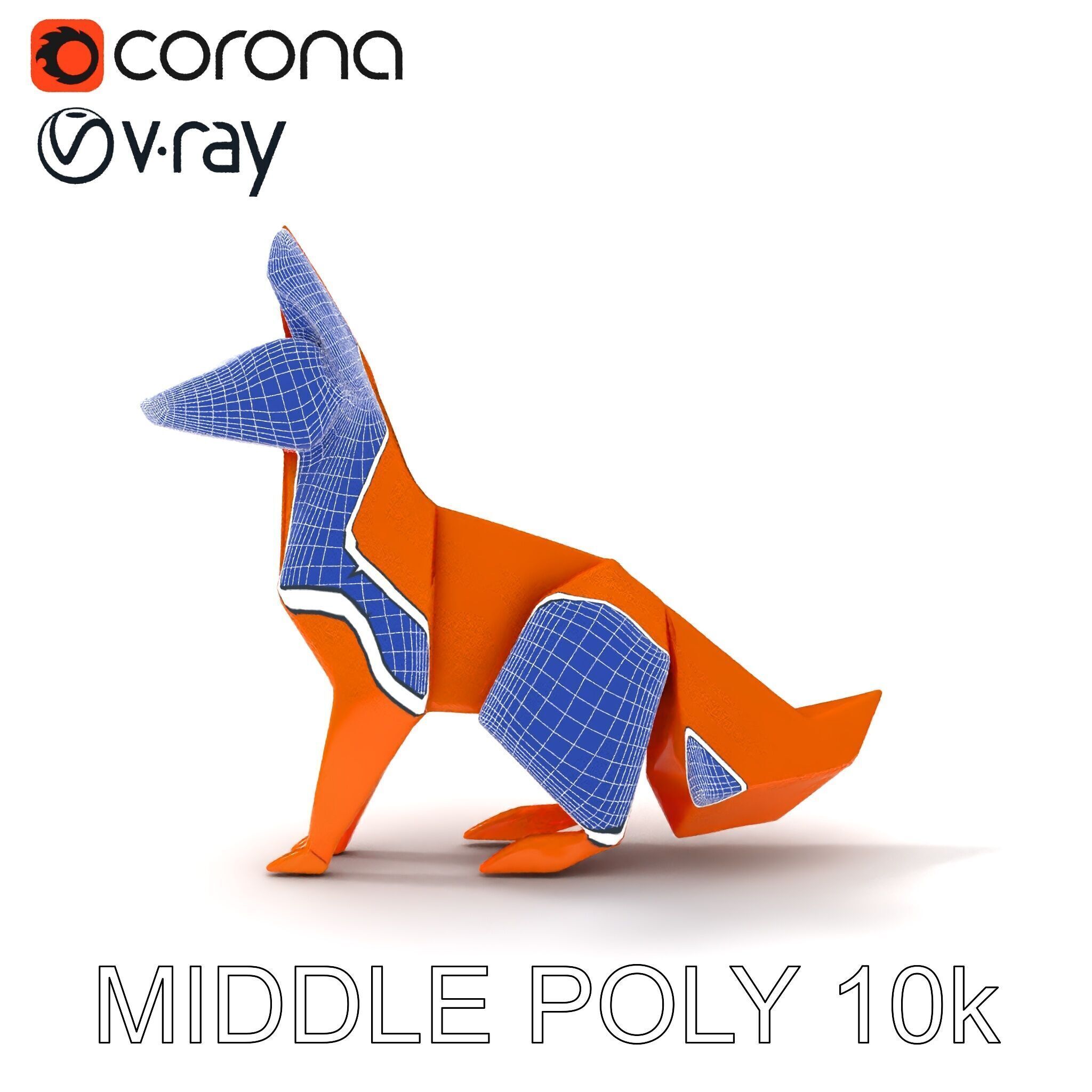 Origami Fox D Model Pack Low-poly 3D model_29