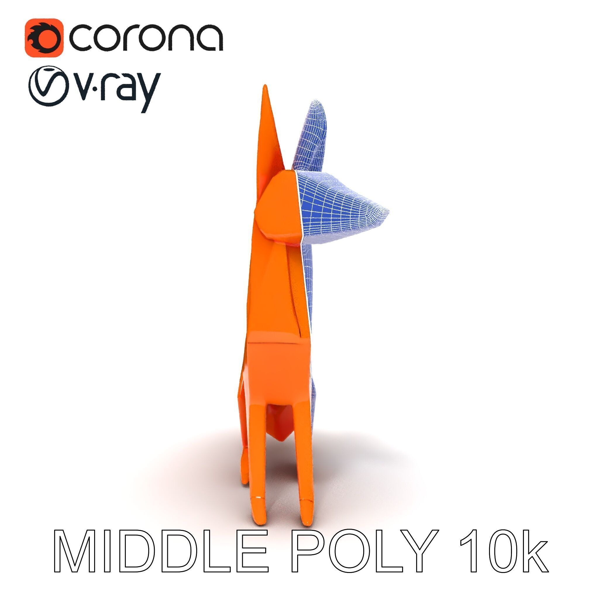 Origami Fox D Model Pack Low-poly 3D model_16