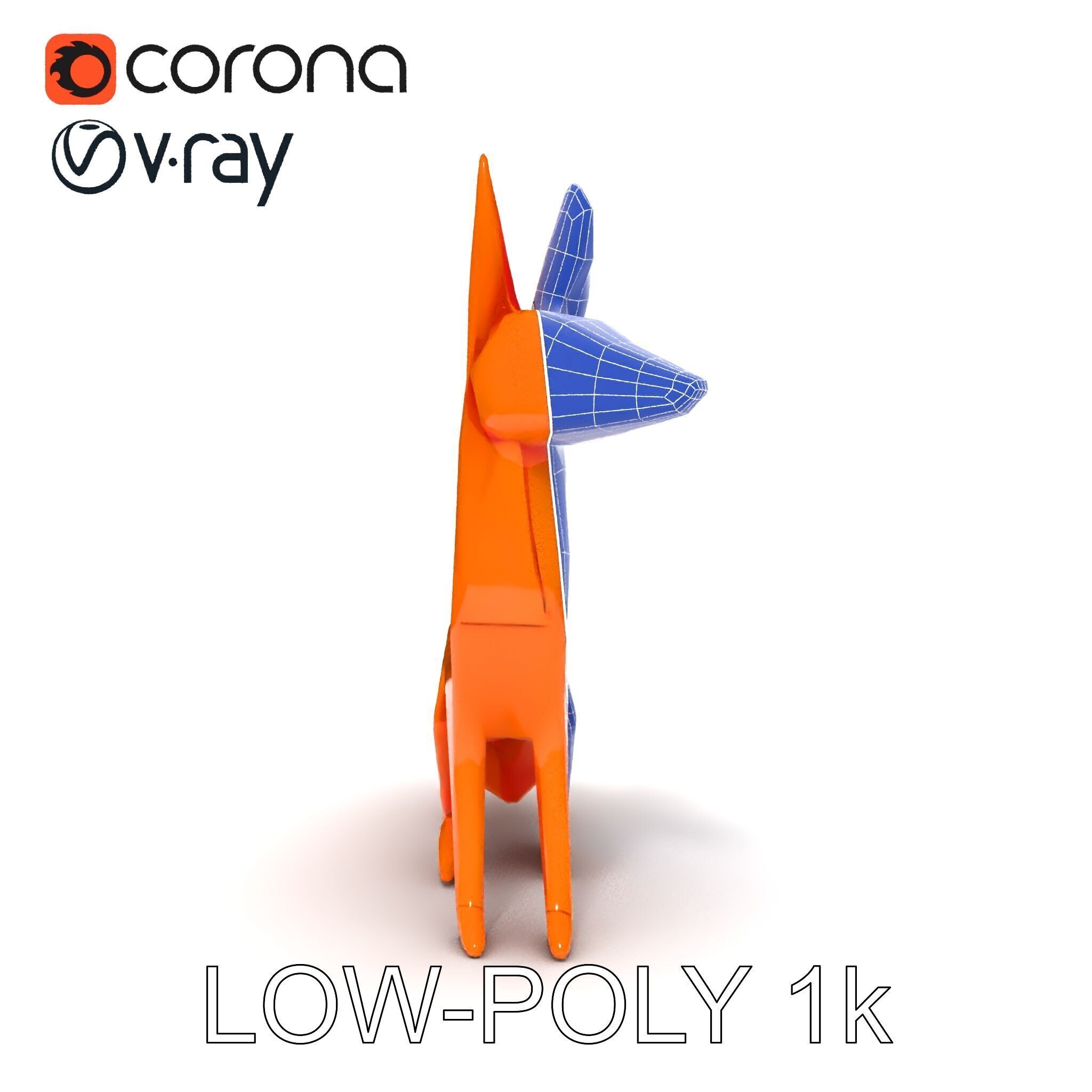 Origami Fox D Model Pack Low-poly 3D model_23