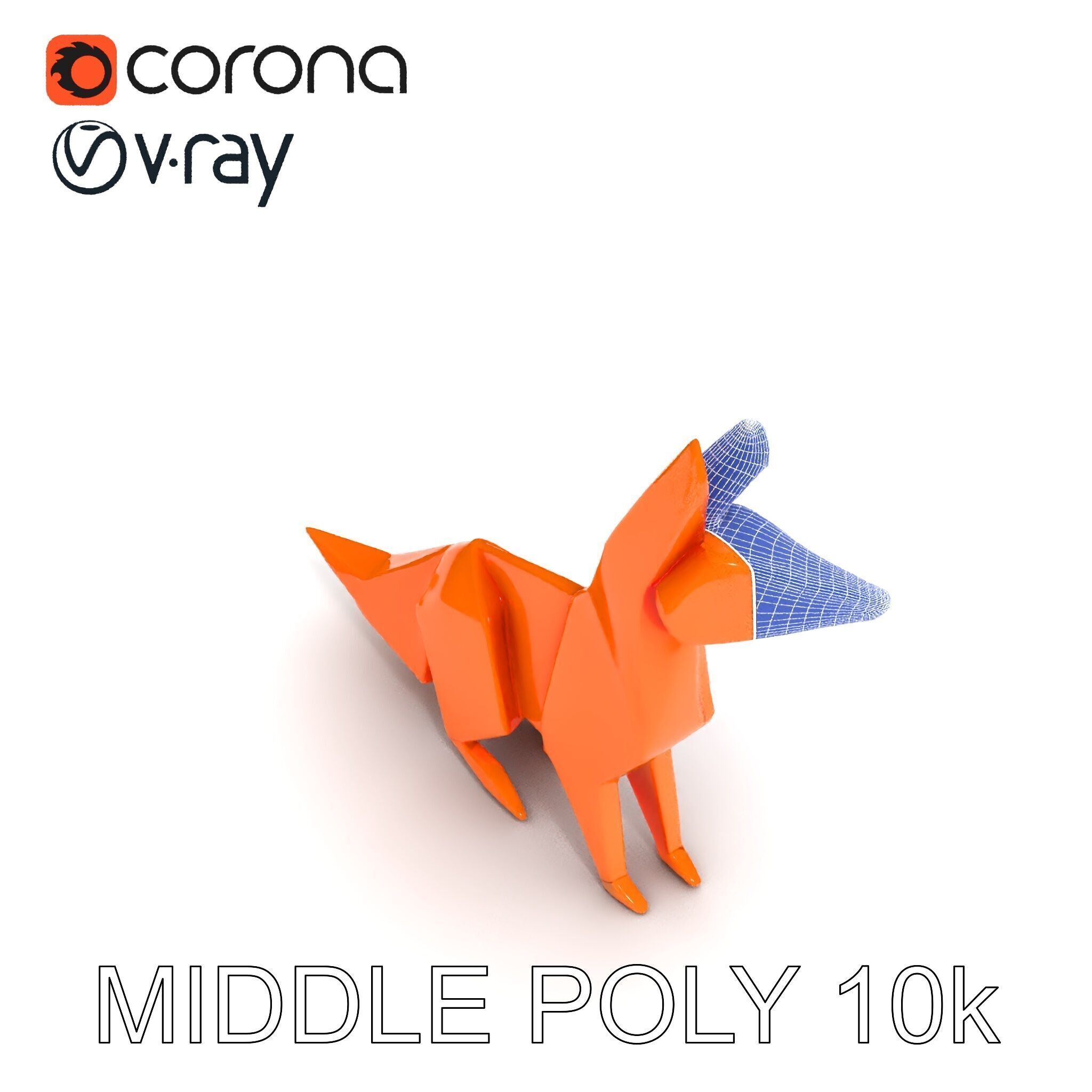 Origami Fox D Model Pack Low-poly 3D model_26