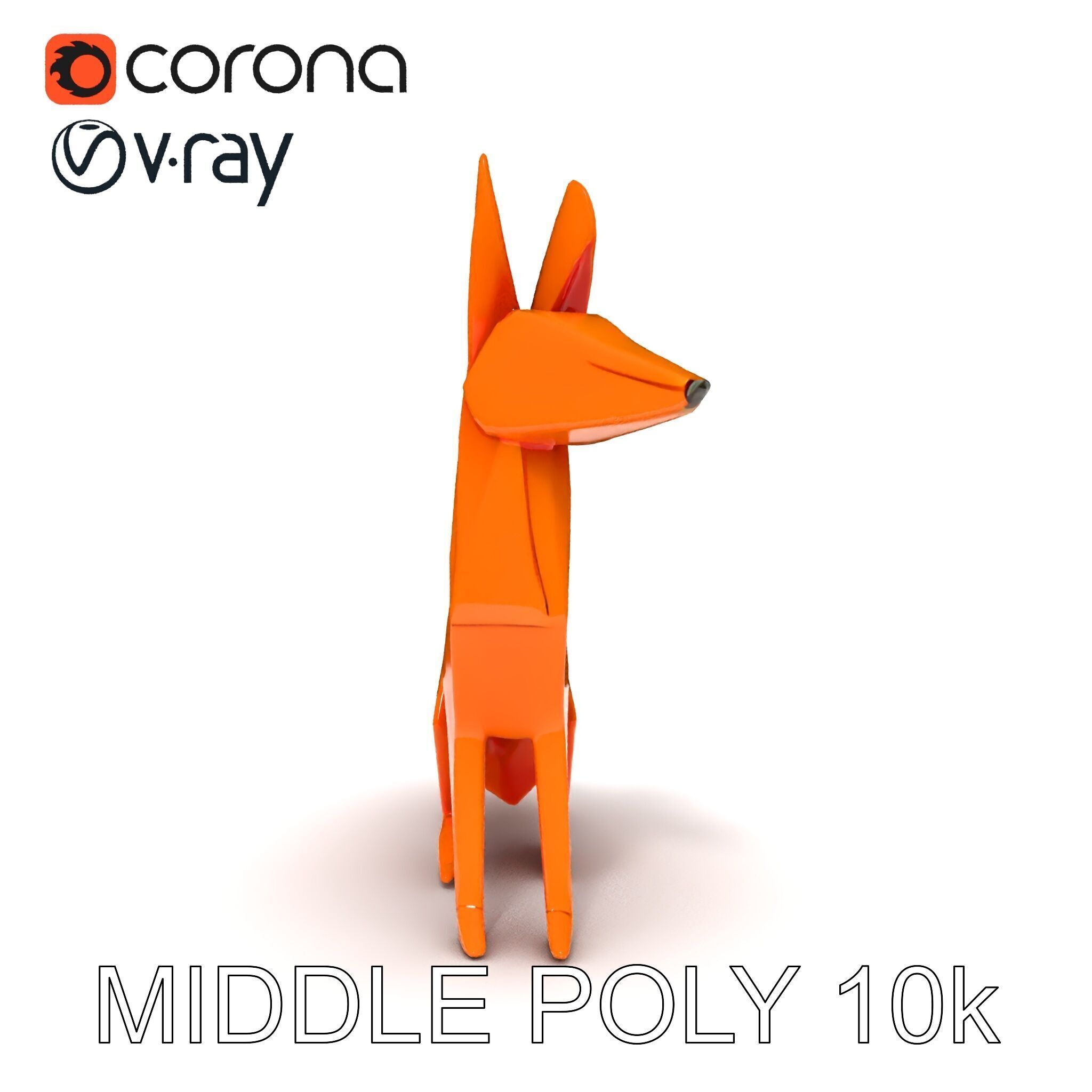 Origami Fox D Model Pack Low-poly 3D model_22