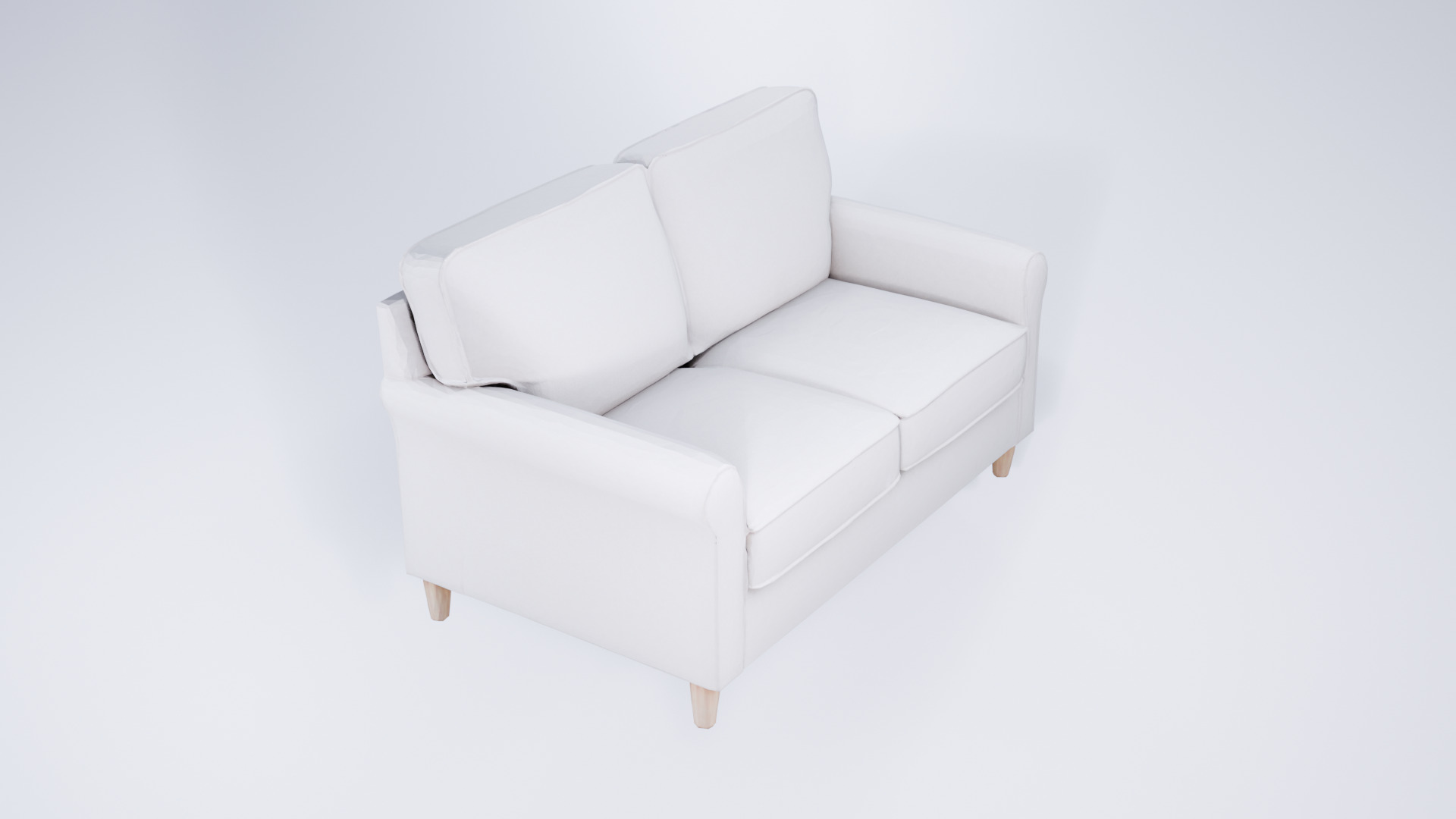 High-Quality Low Poly Sofa - Refined Model 3D model_1