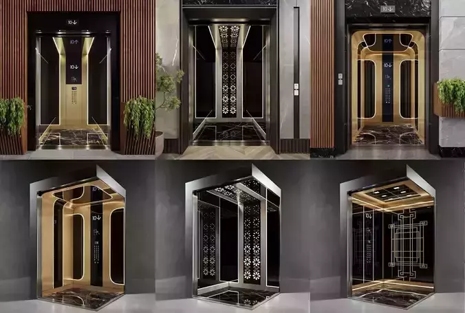 Elevator Cabin 3D Model ready Scene