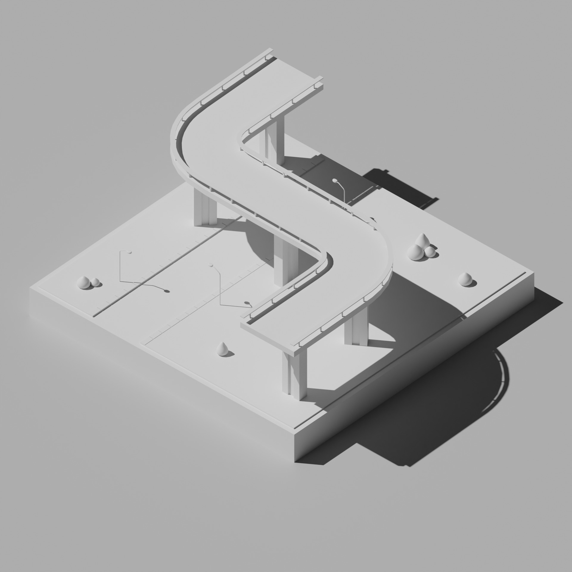 Low poly Bridge 3D model_1