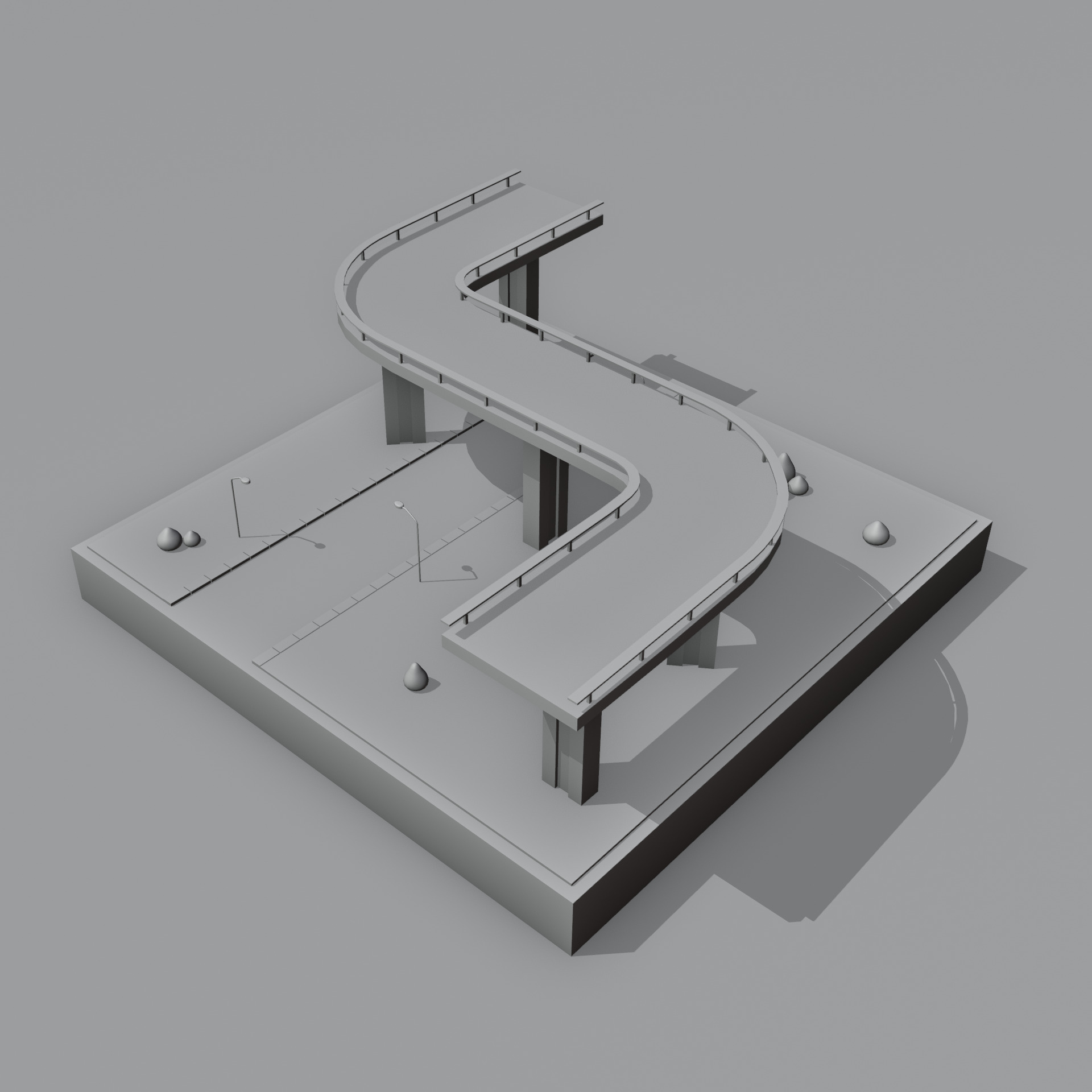 Low poly Bridge 3D model_7