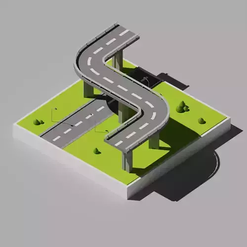 Low poly Bridge 3D model