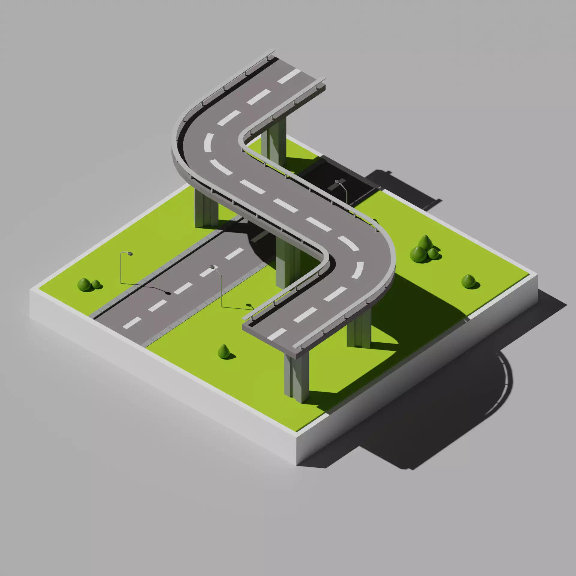 Low poly Bridge 3D model_0