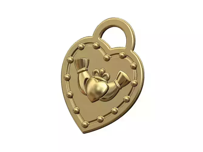 Claddagh heart crown screw heart pendant charm