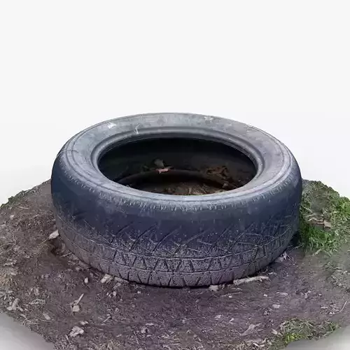Photorealistic 3D scan of a tire Low-poly 3D model