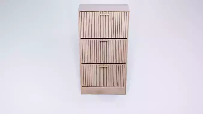 Low Poly Tall Wardrobe with Drawers - Stylized Static Model