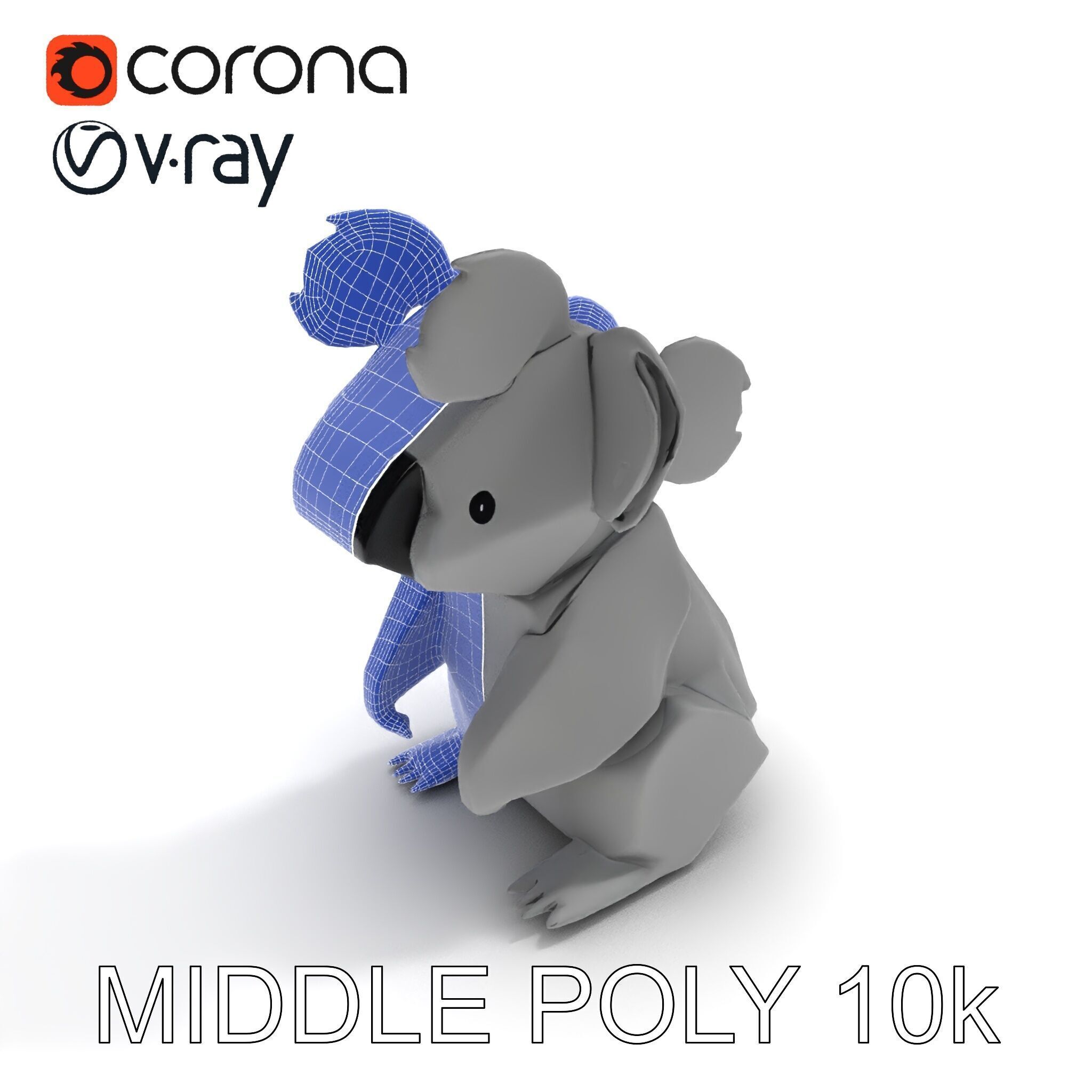 Origami Koala Model Pack for D Environments Low-poly 3D model_31