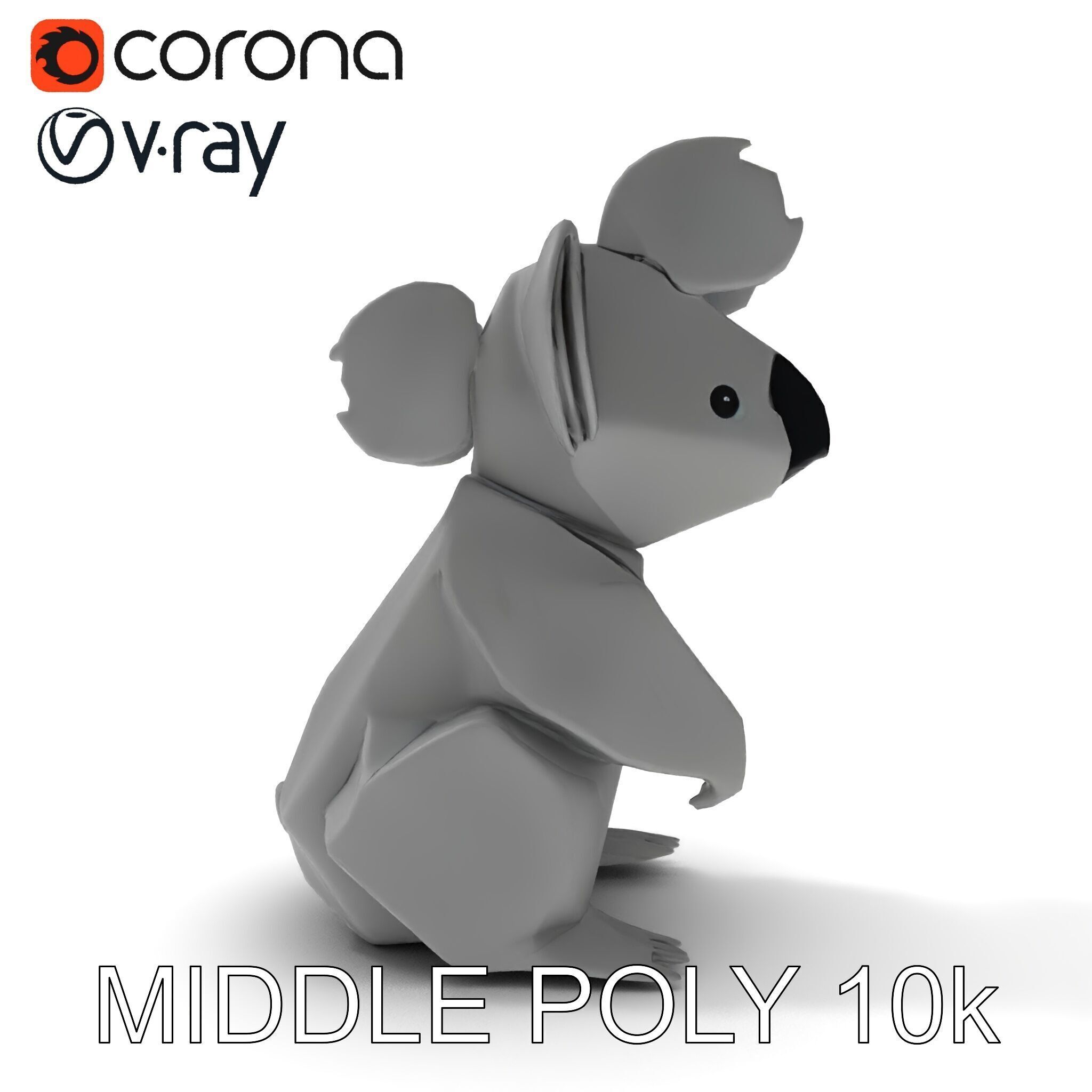 Origami Koala Model Pack for D Environments Low-poly 3D model_14