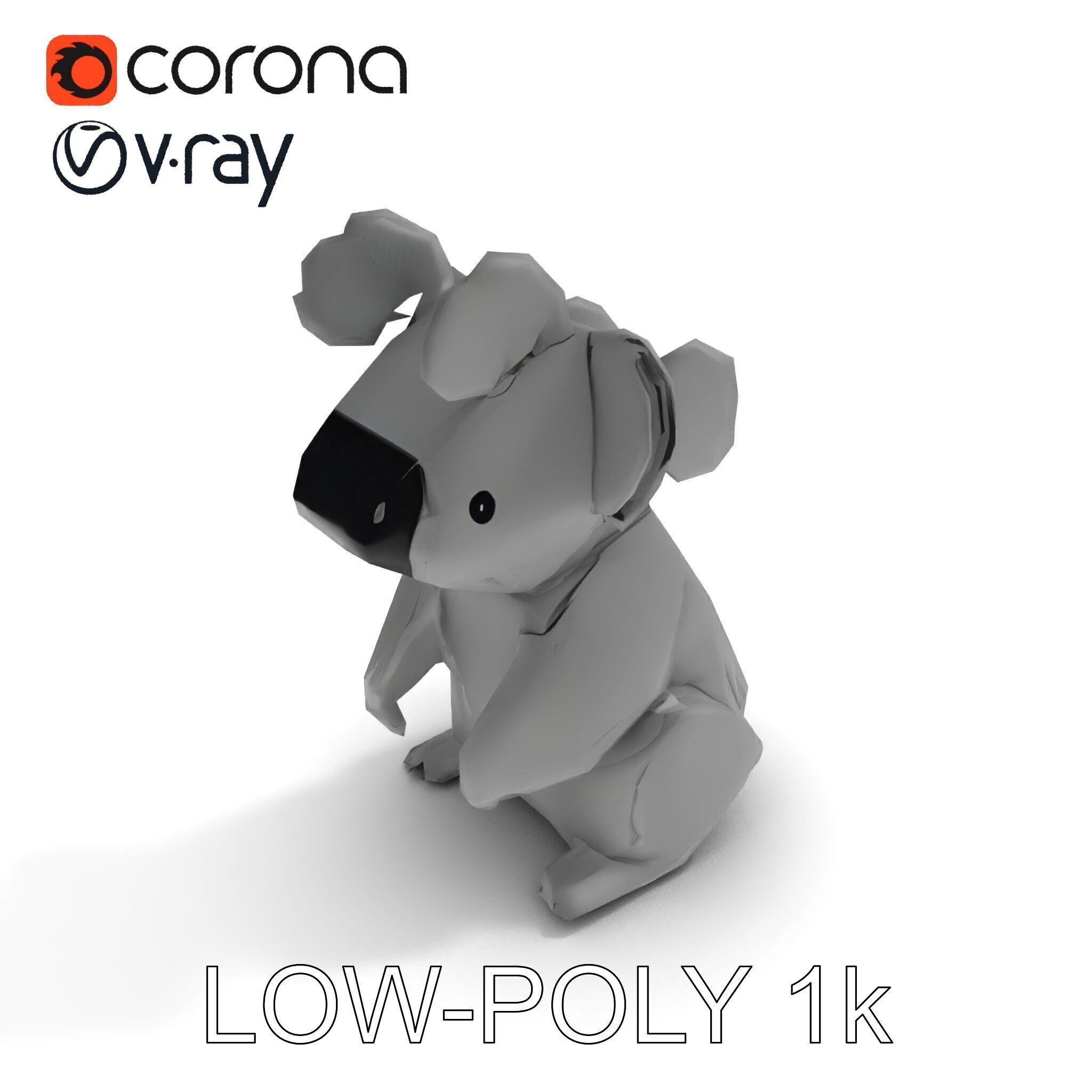 Origami Koala Model Pack for D Environments Low-poly 3D model_18