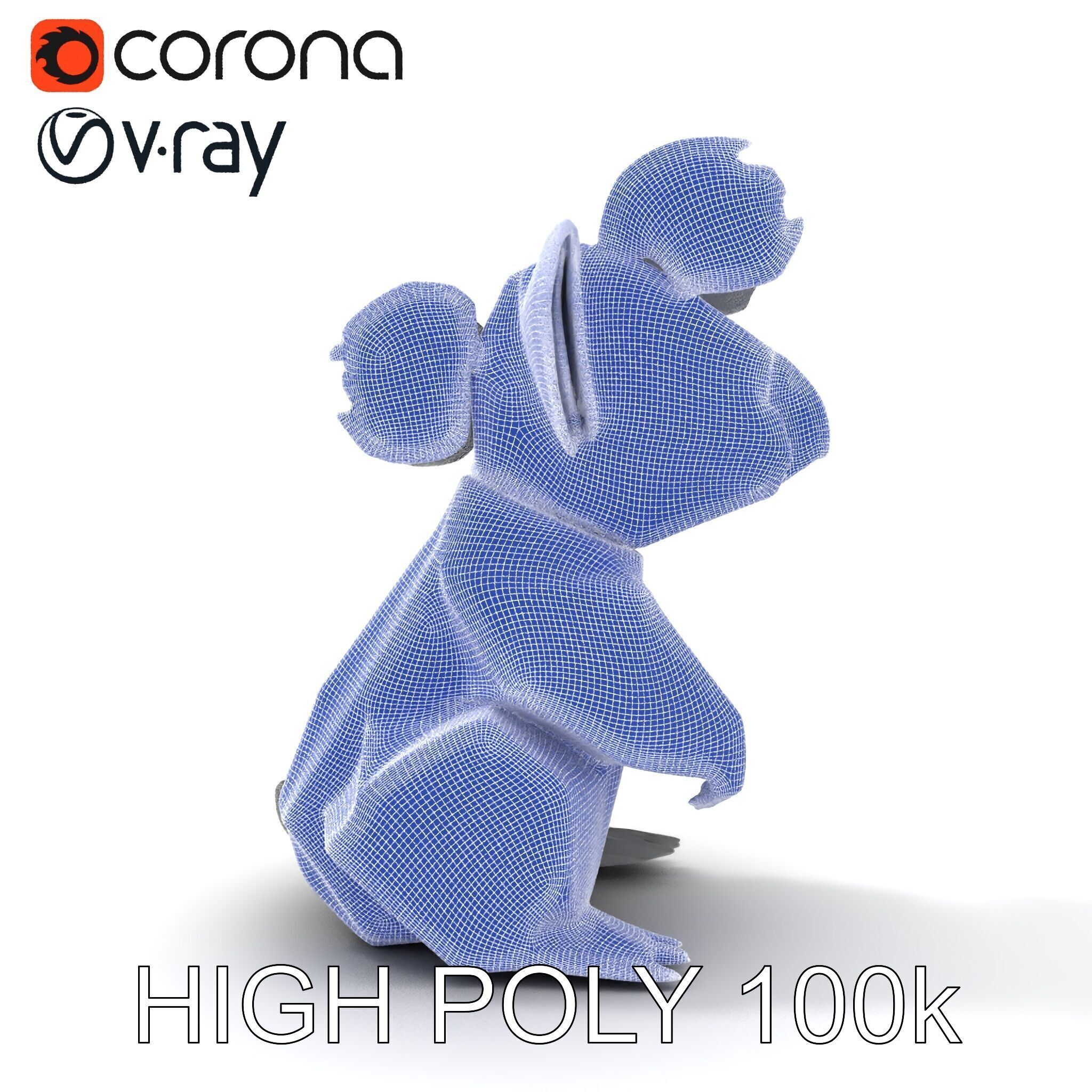 Origami Koala Model Pack for D Environments Low-poly 3D model_7