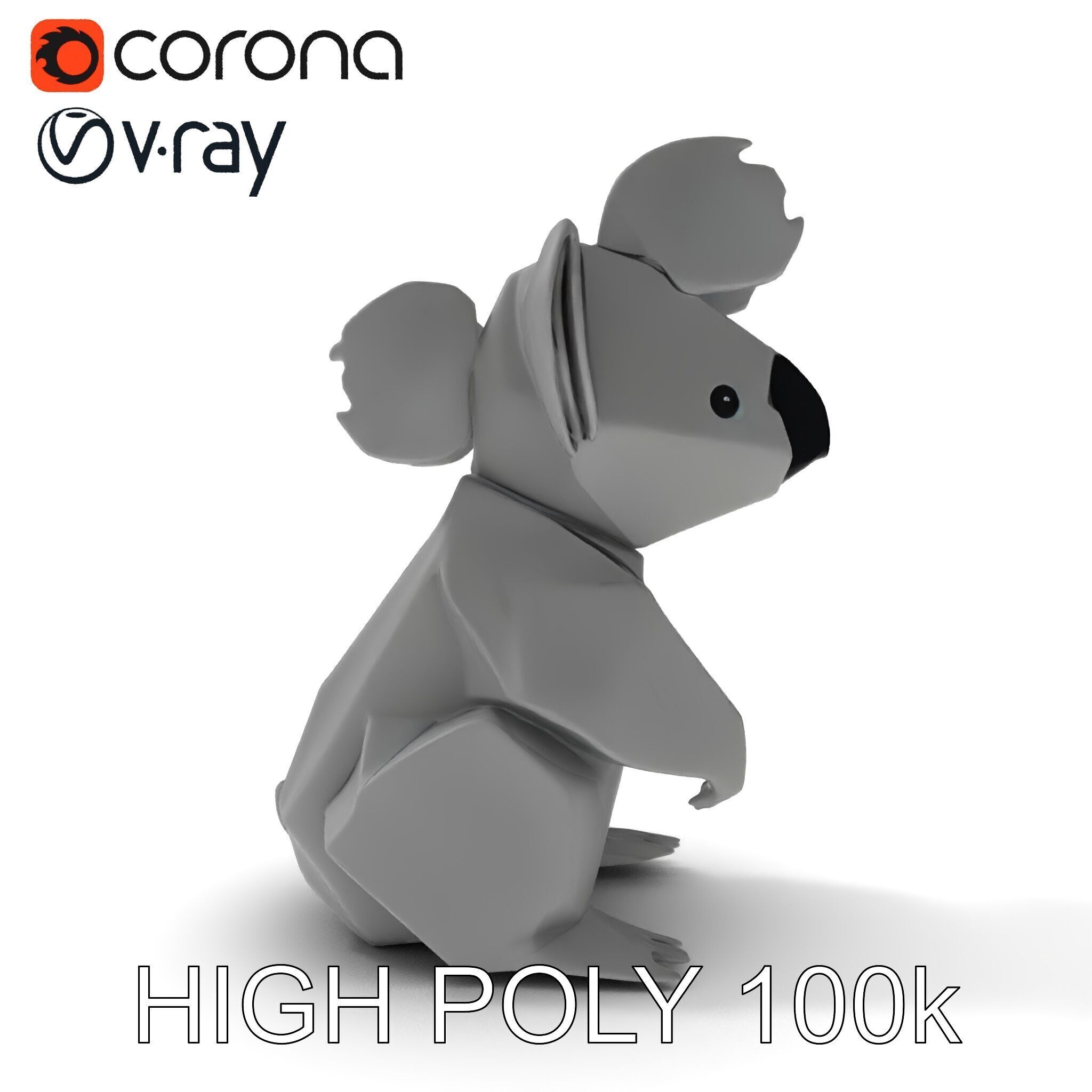 Origami Koala Model Pack for D Environments Low-poly 3D model_17