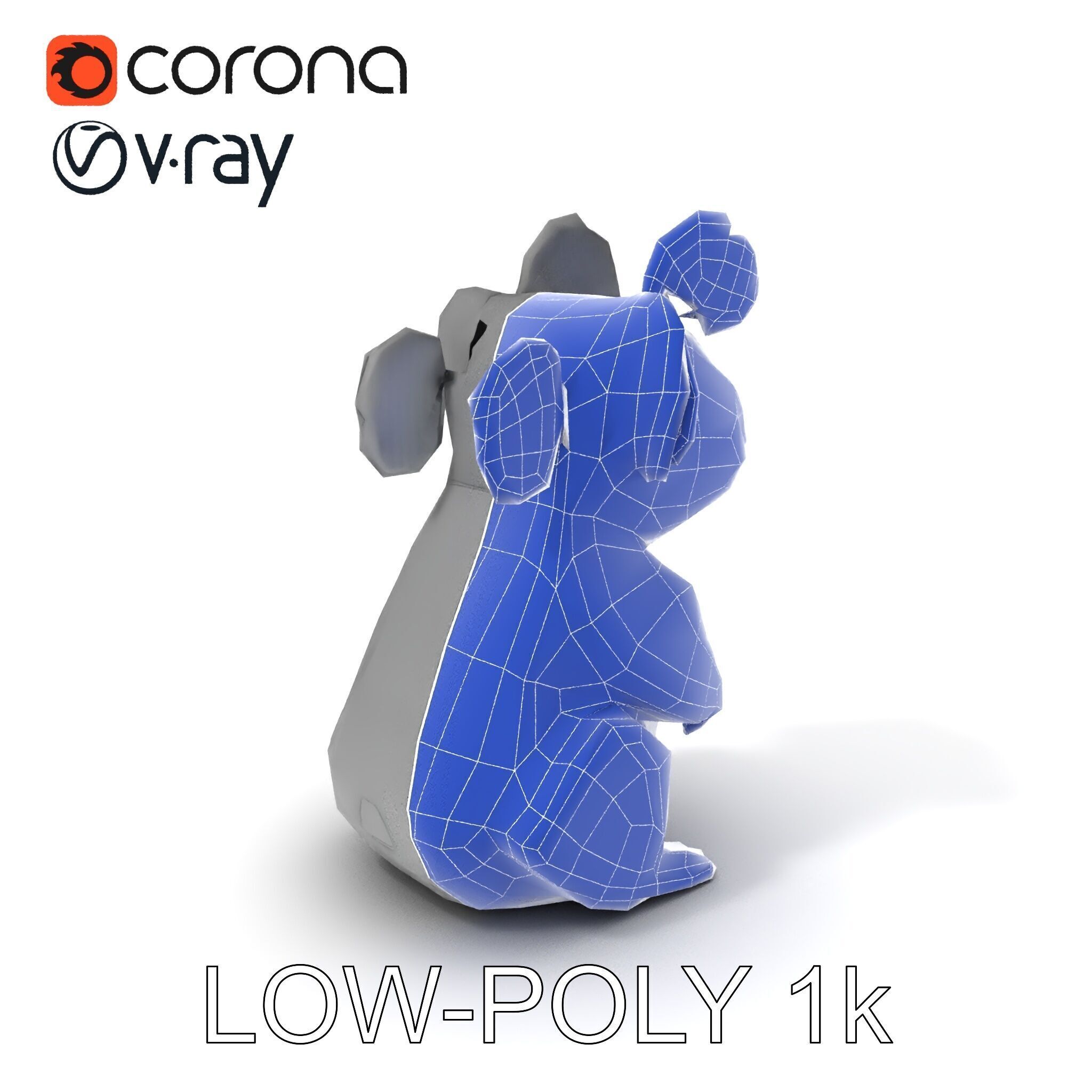 Origami Koala Model Pack for D Environments Low-poly 3D model_15