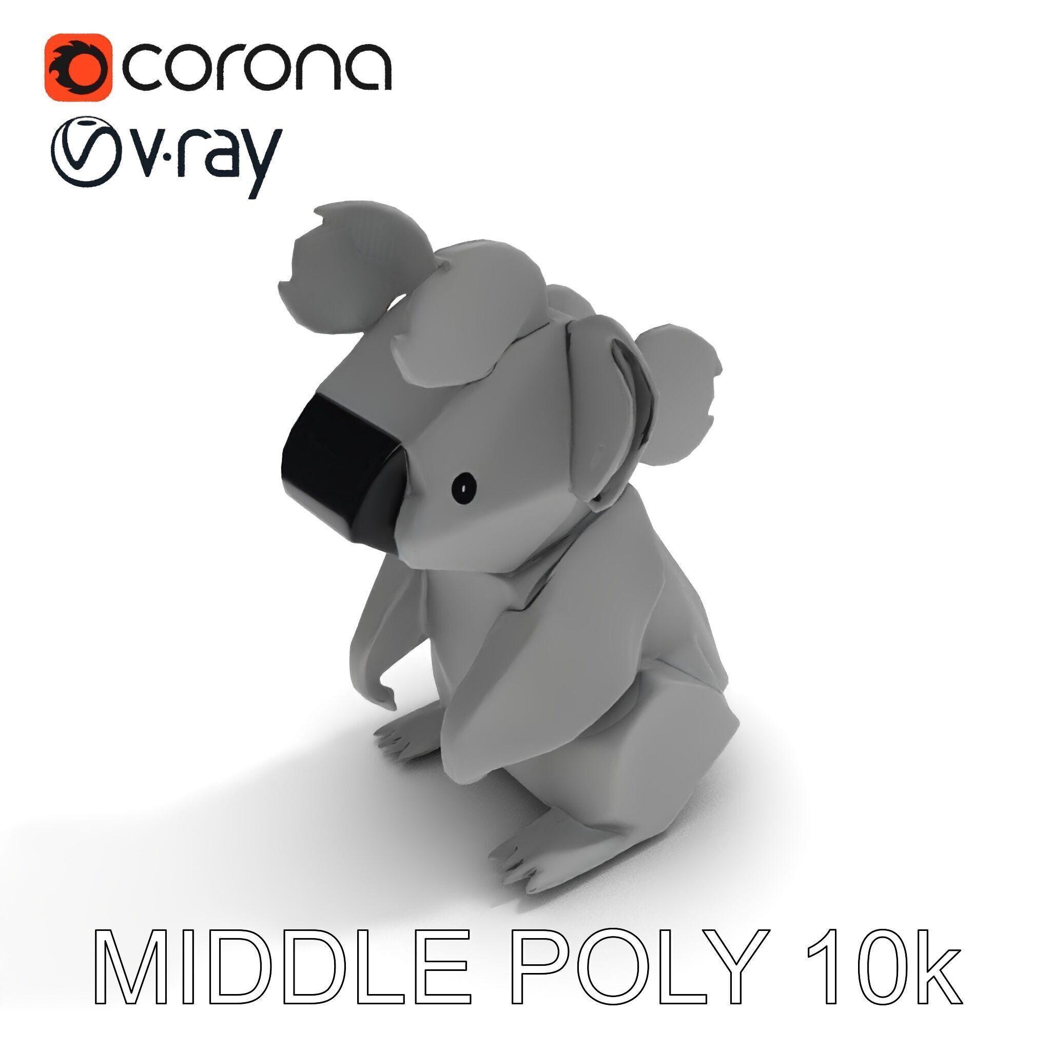 Origami Koala Model Pack for D Environments Low-poly 3D model_33