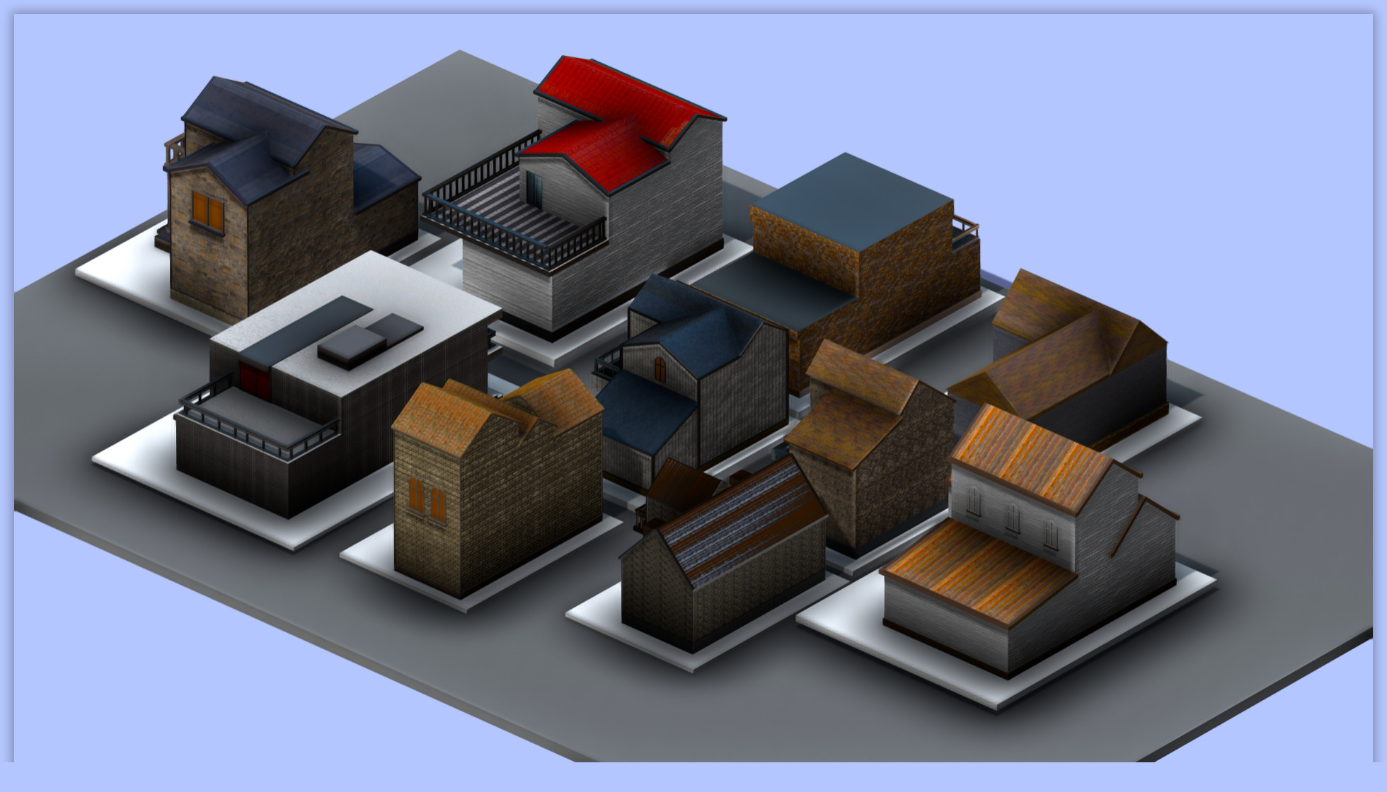 House Pack Low-poly 3D model_2