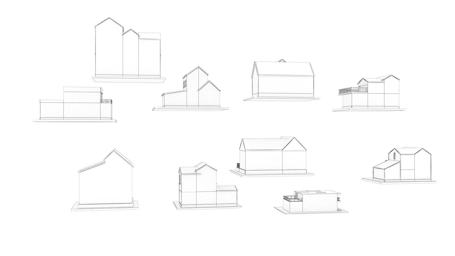 House Pack Low-poly 3D model_4