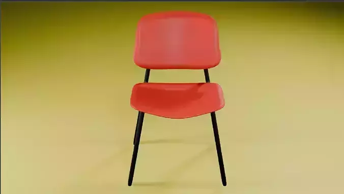 Modern Plastic and Metal Chair 3D Model