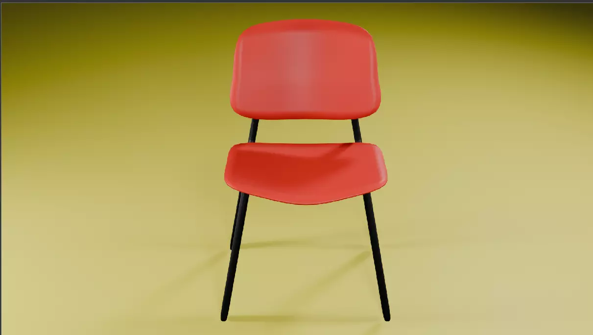 Modern Plastic and Metal Chair 3D Model Low-poly 3D model