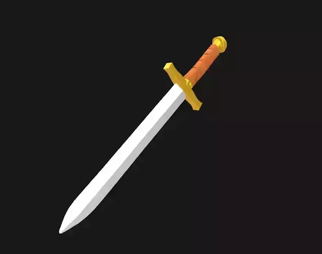 Low Poly Stylized Fantasy Sword Game Ready