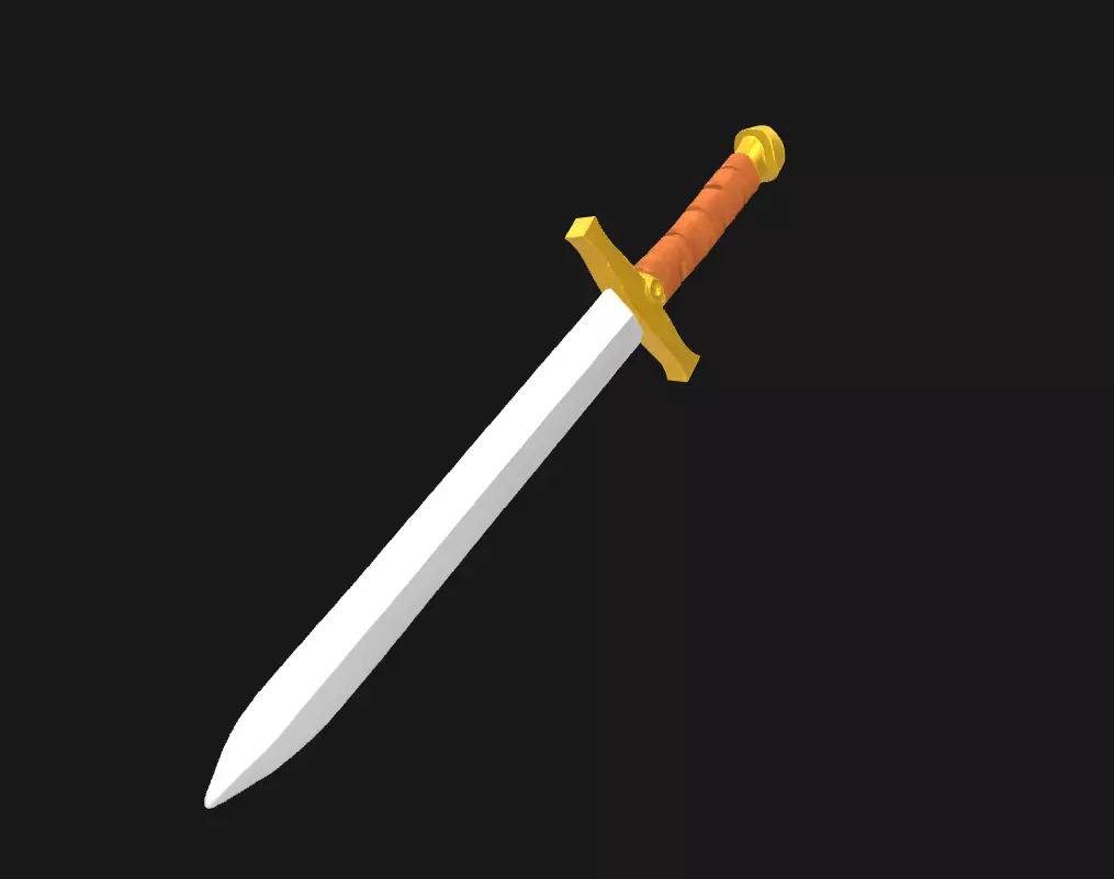 Low Poly Stylized Fantasy Sword Game Ready Low-poly 3D model_0