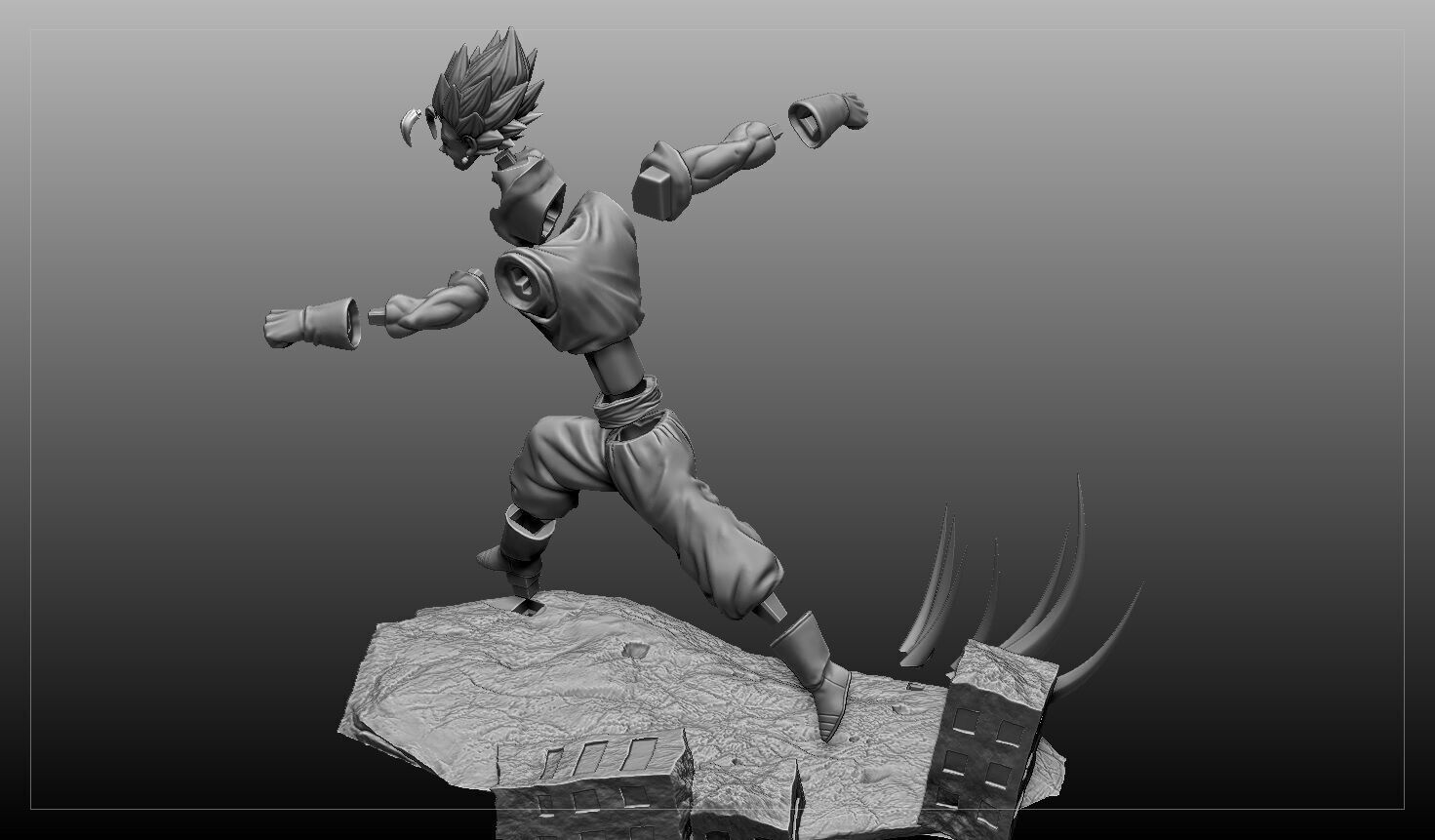 Diorama Vegeto VS Zamasu 3D print model_23