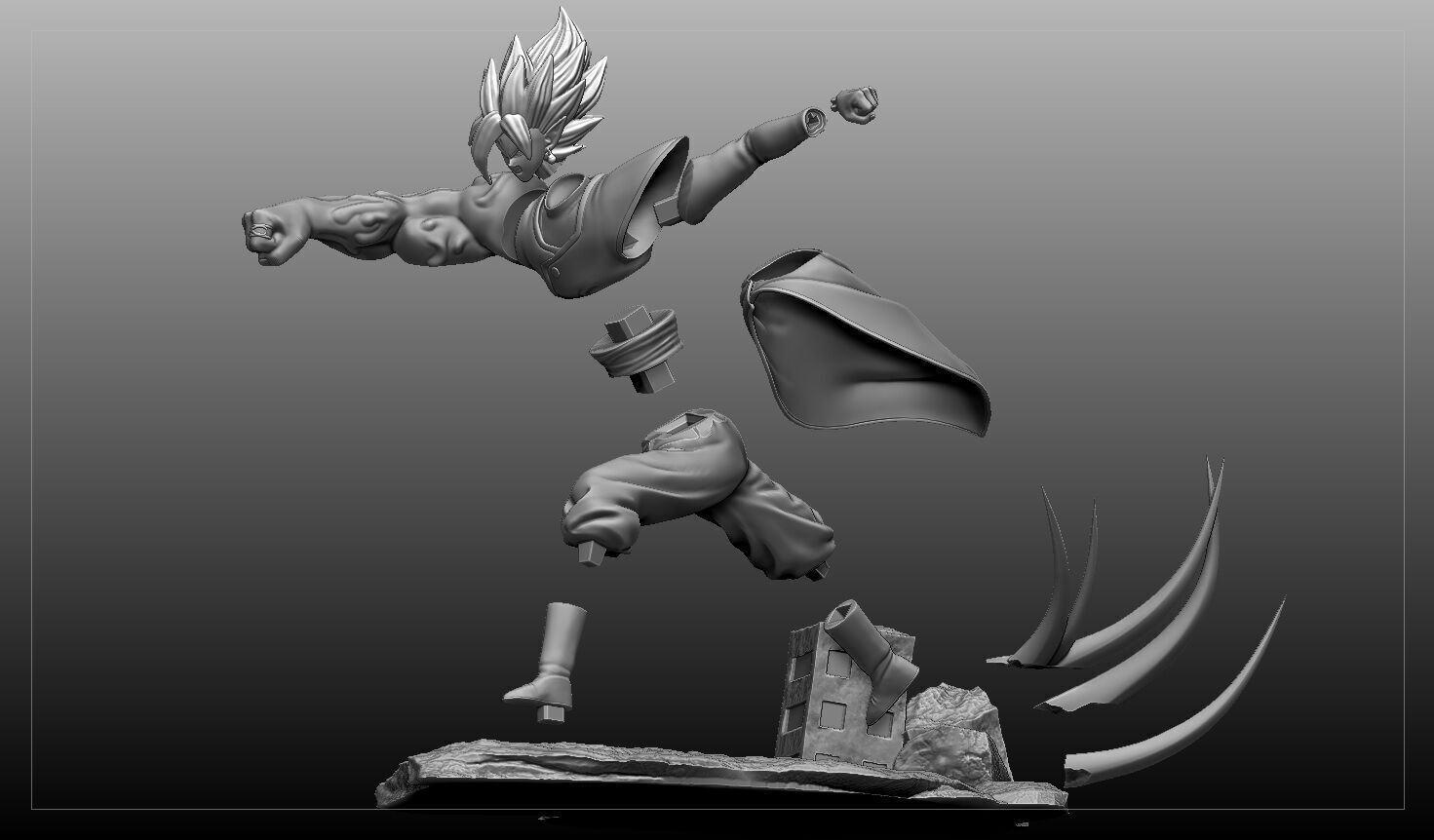 Diorama Vegeto VS Zamasu 3D print model_12