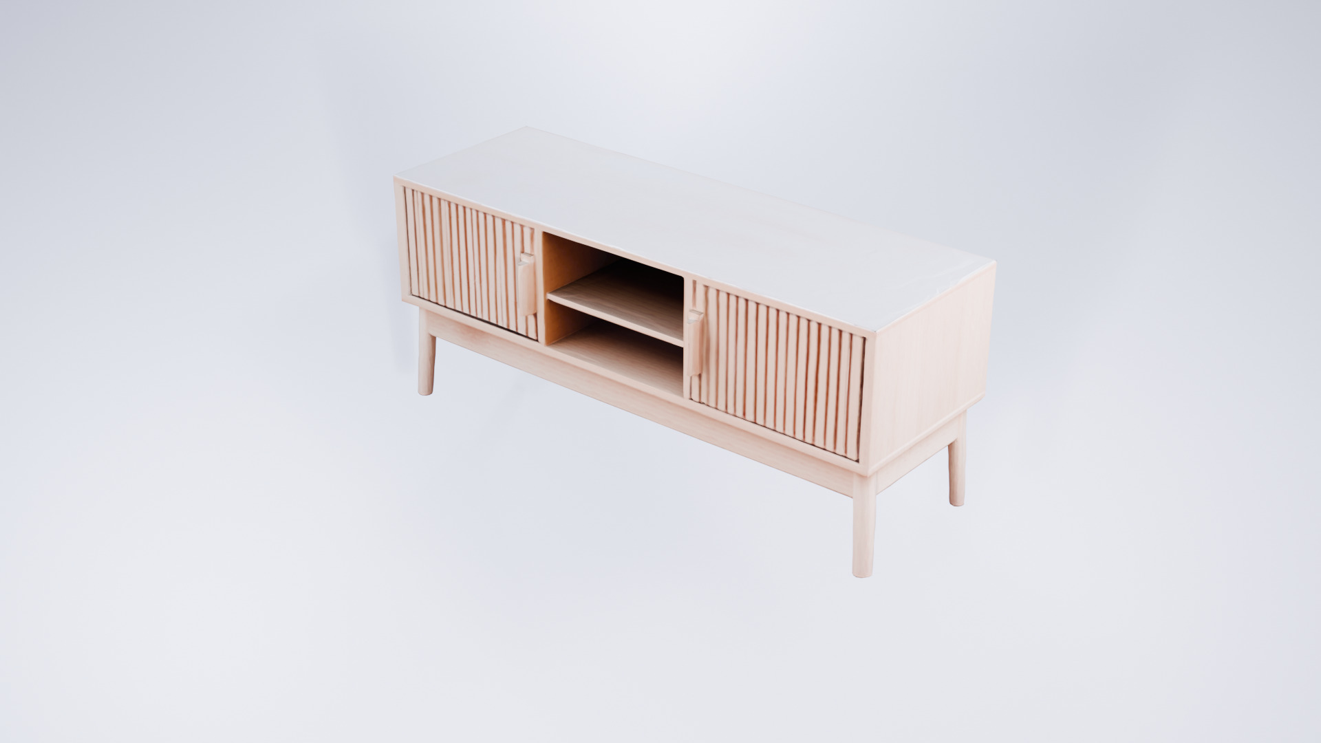 Low Poly TV Stand Cabinet - Modern Static Model 3D model_1