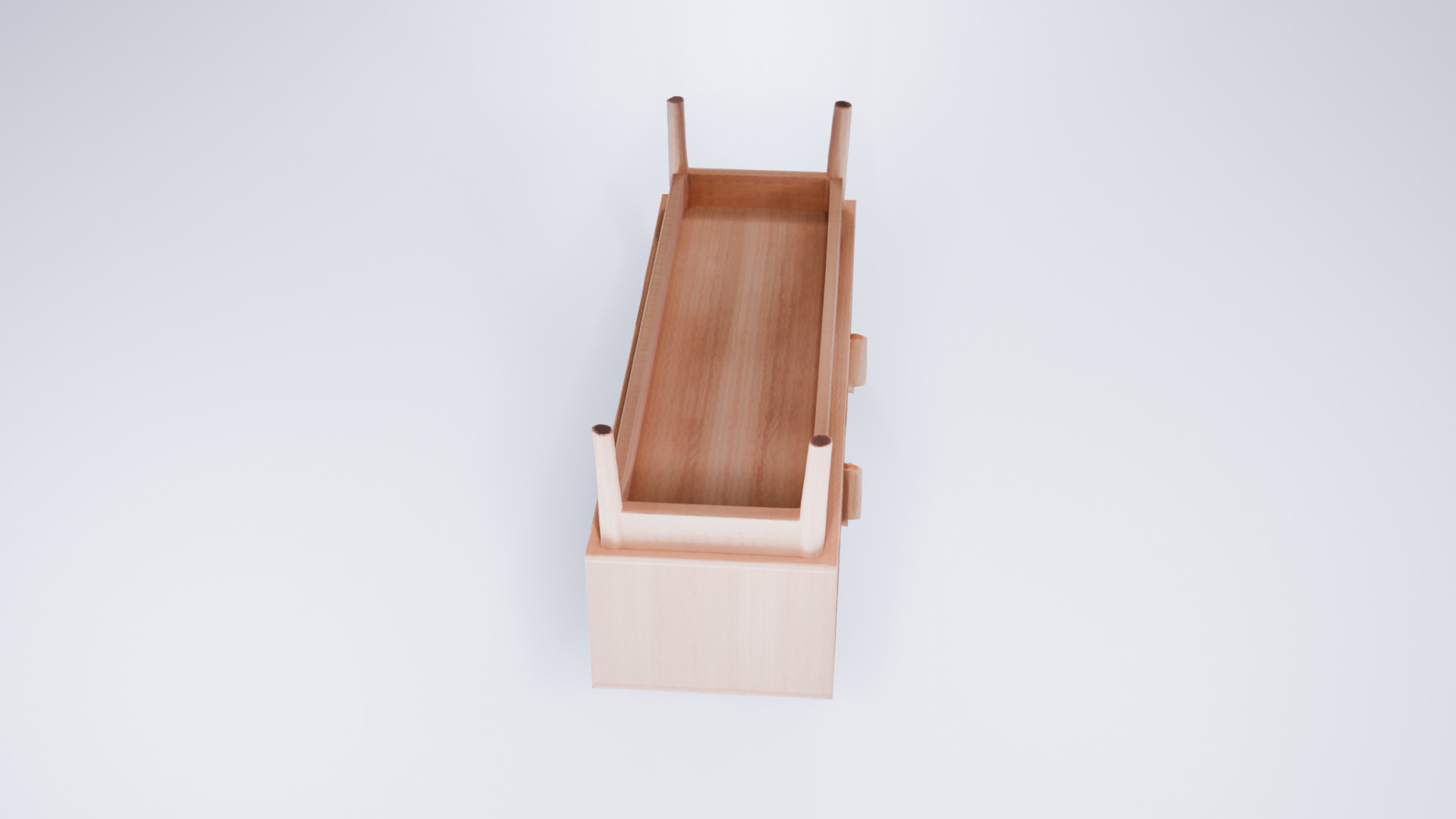 Low Poly TV Stand Cabinet - Modern Static Model 3D model_6