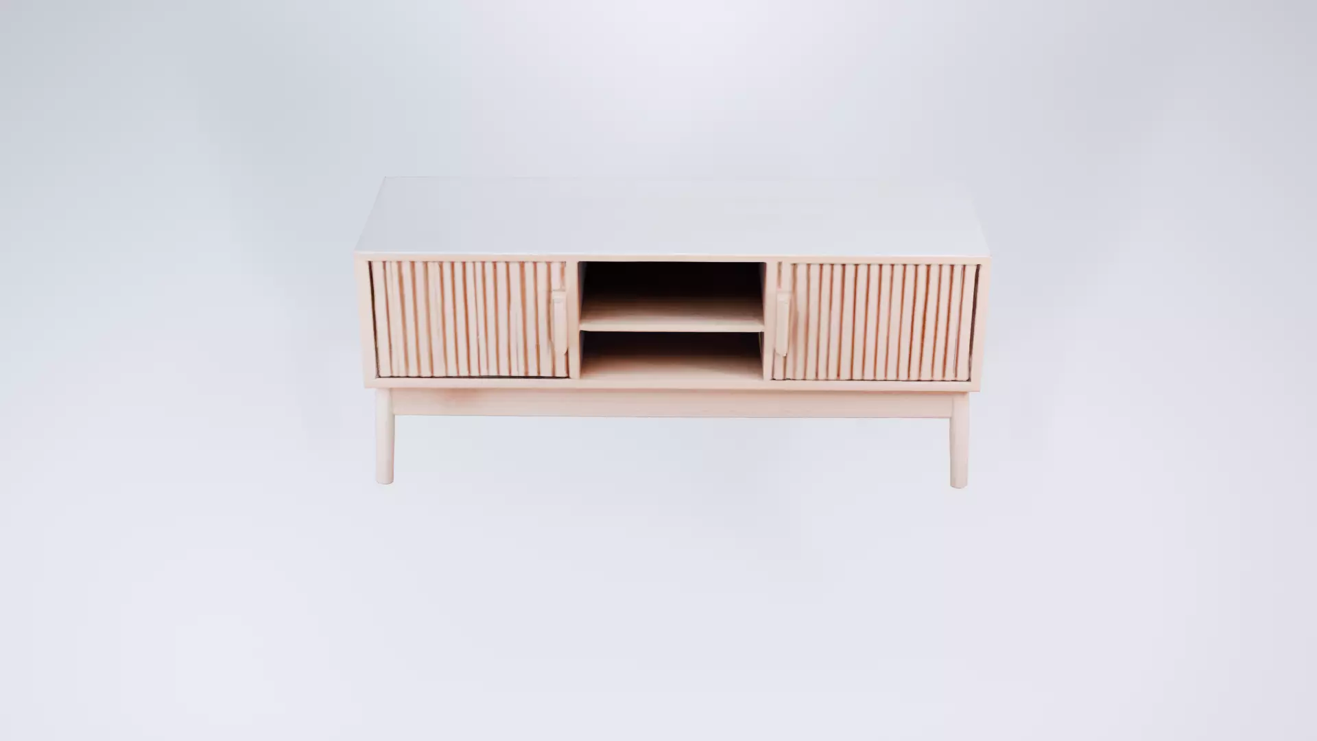 Low Poly TV Stand Cabinet - Modern Static Model 3D model_0