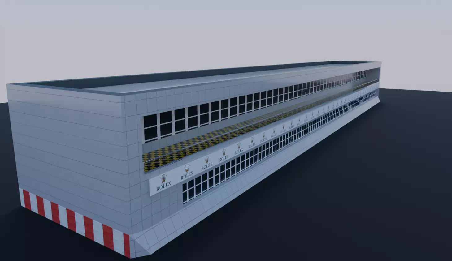 Racing Track Building  Realistic Model Low poly Low-poly 3D model_0