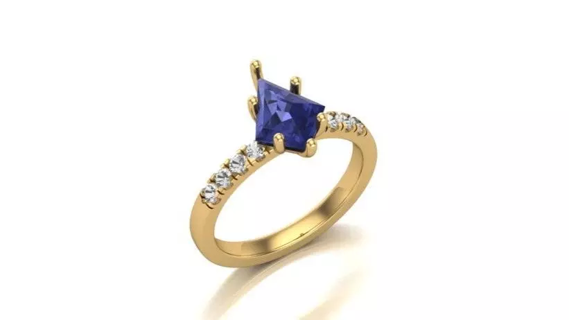 Classic Elegance The Kite-Cut Tanzanite and Diamond Ring 3D print model