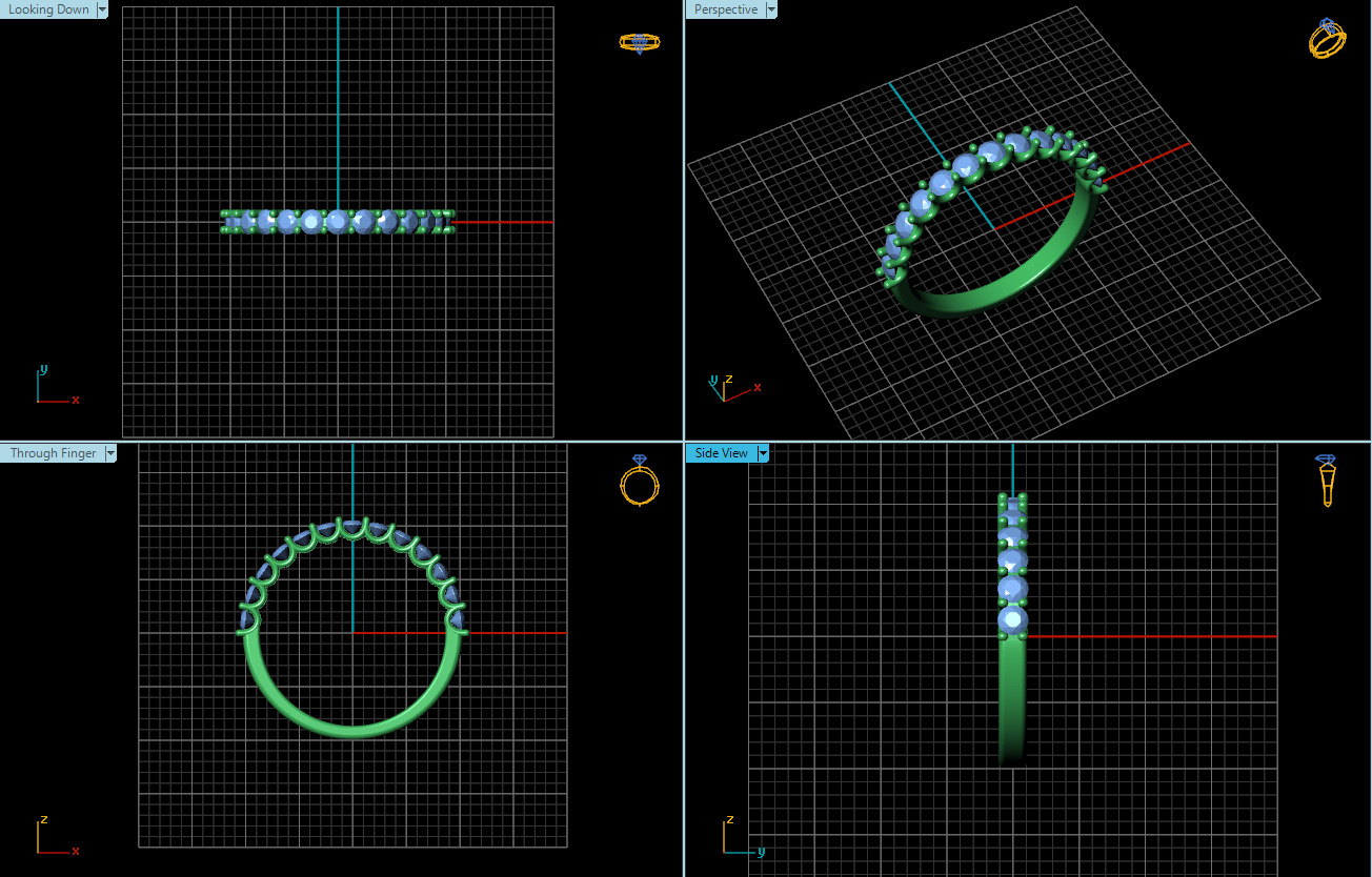 A Symphony of SparkleThe Diamond Half Eternity Band 3D print model_2